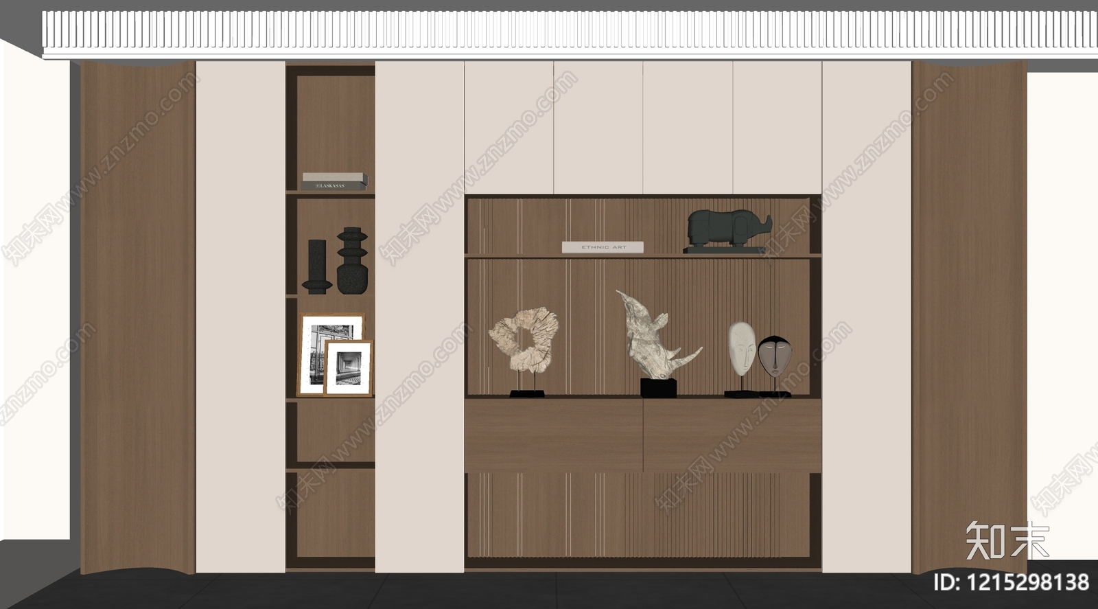 现代书柜SU模型下载【ID:1215298138】