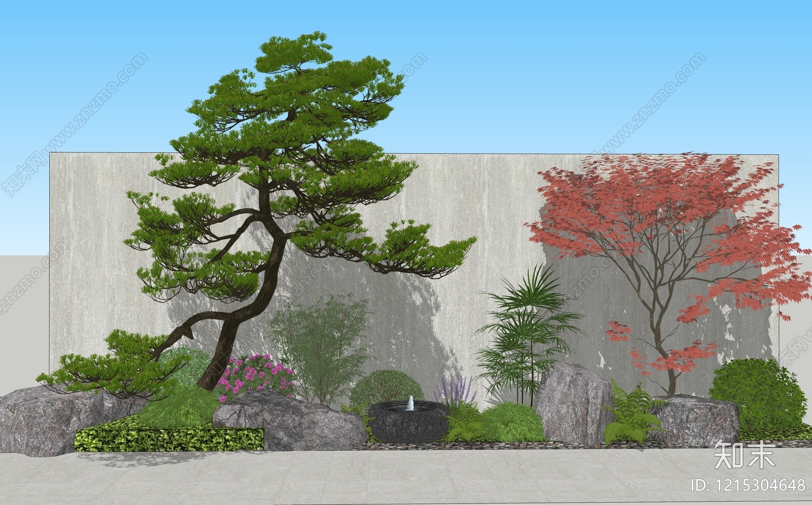 新中式景观其他植物SU模型下载【ID:1215304648】