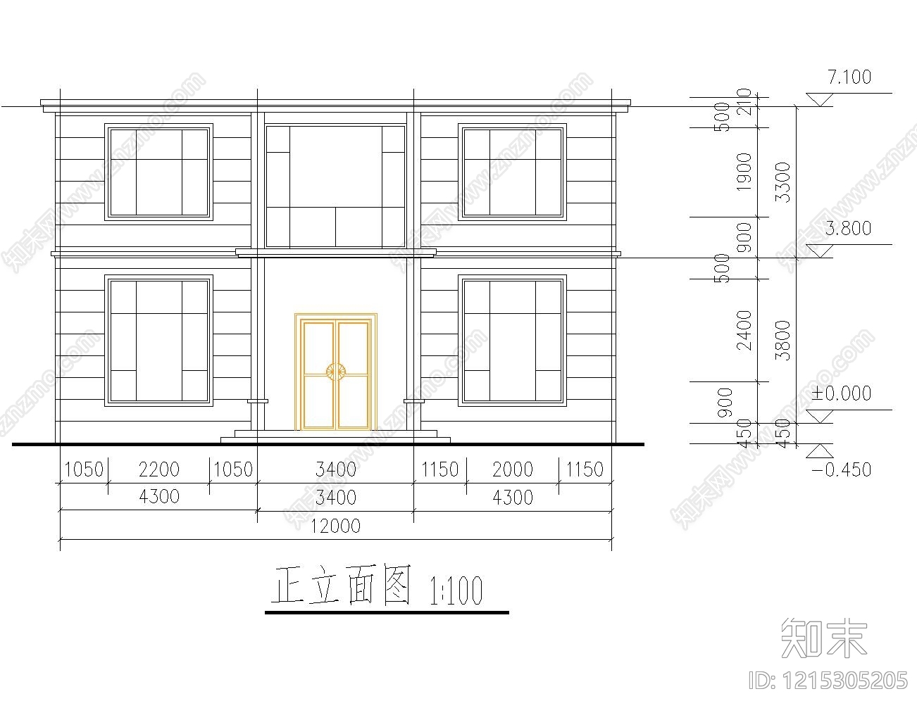 现代新中式住宅楼建筑cad施工图下载【ID:1215305205】
