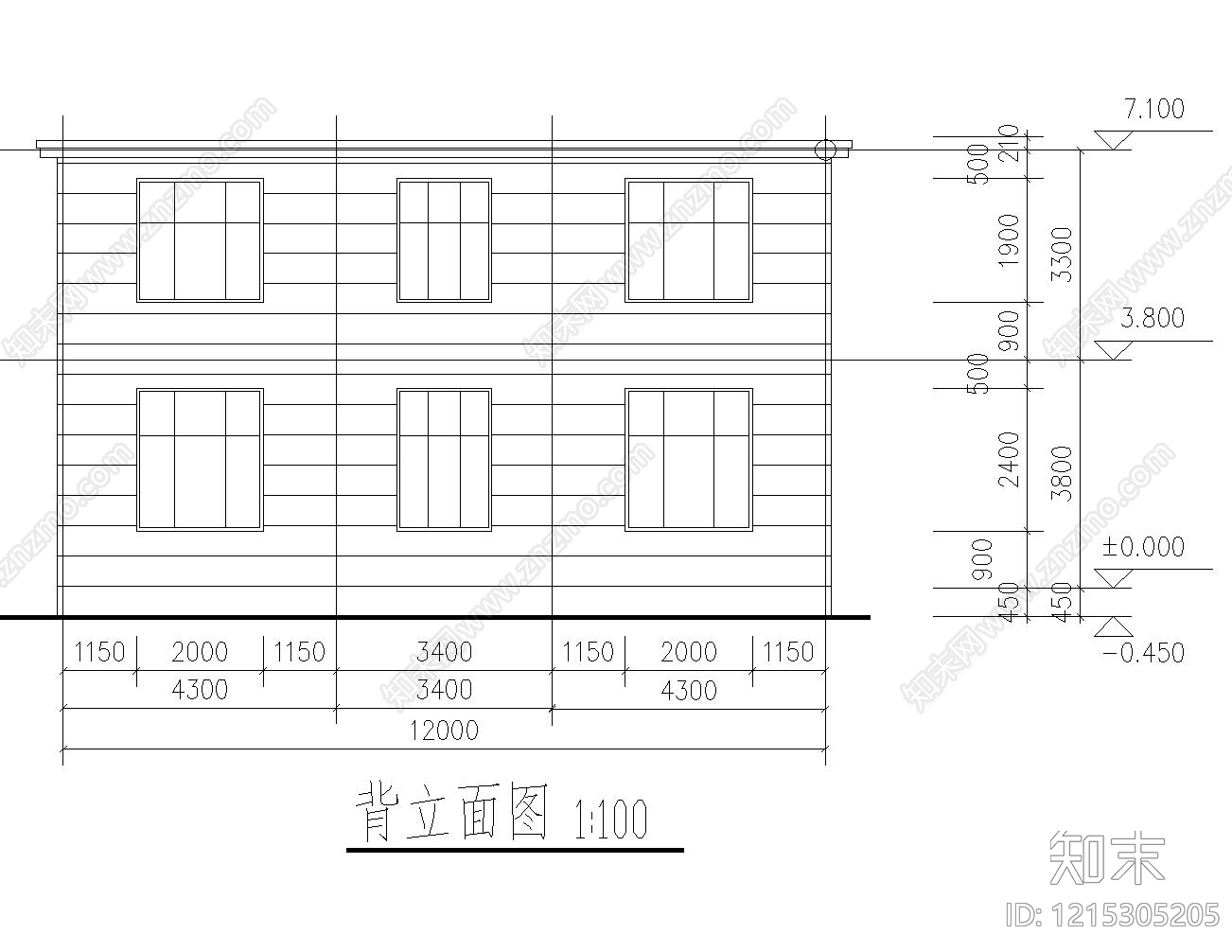 现代新中式住宅楼建筑cad施工图下载【ID:1215305205】