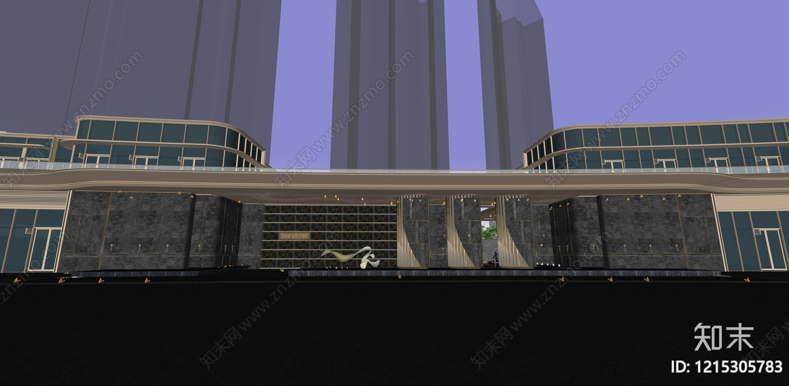 现代轻奢售楼处建筑SU模型下载【ID:1215305783】