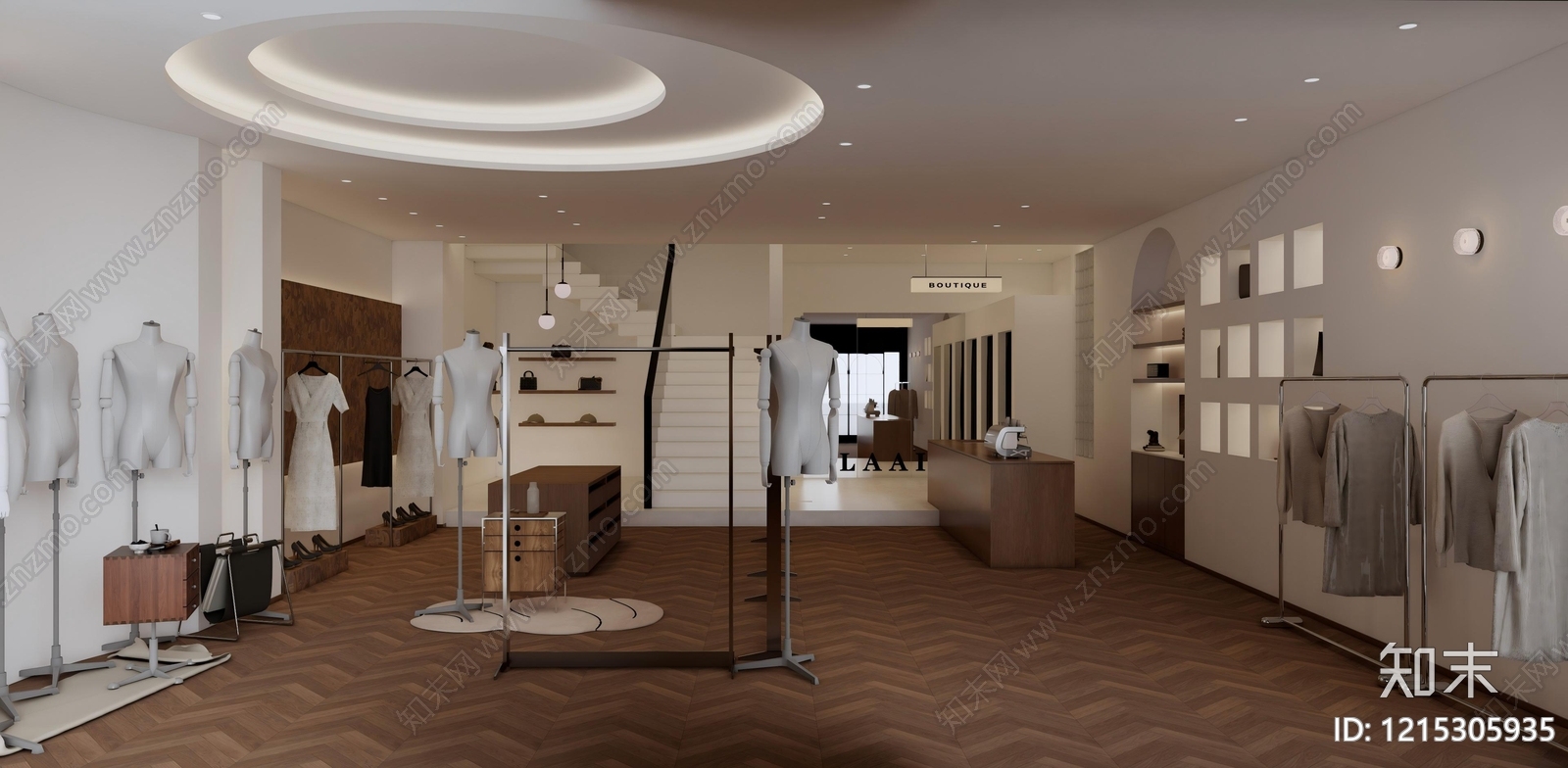 现代简约服装店SU模型下载【ID:1215305935】