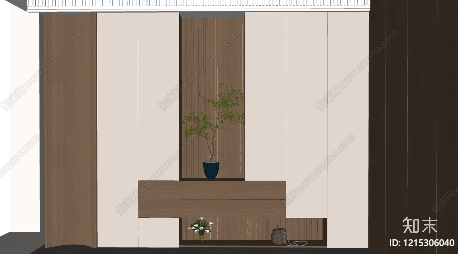 现代简约玄关柜SU模型下载【ID:1215306040】