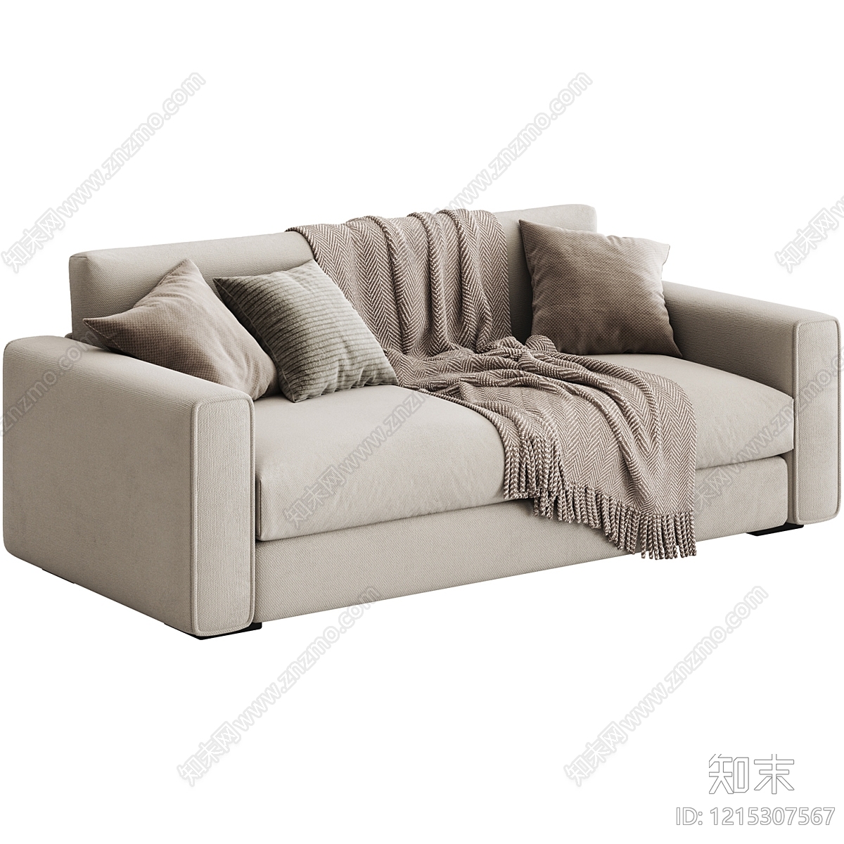 现代简约双人沙发3D模型下载【ID:1215307567】