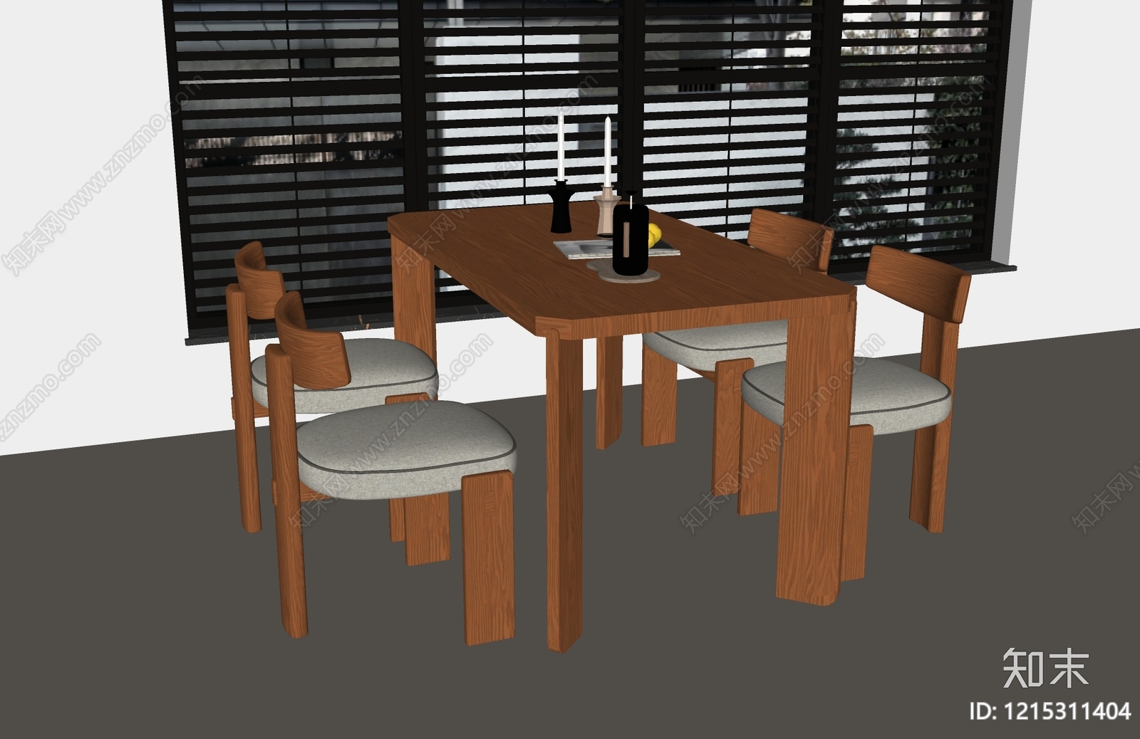 现代餐桌椅SU模型下载【ID:1215311404】
