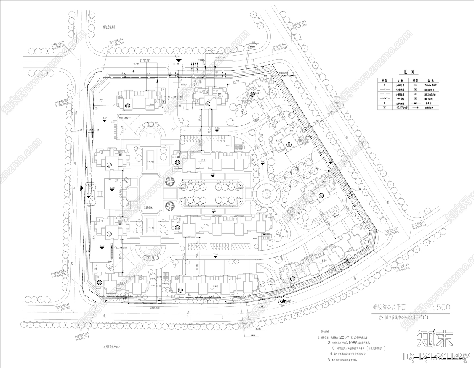 高层住宅cad施工图下载【ID:1215311492】