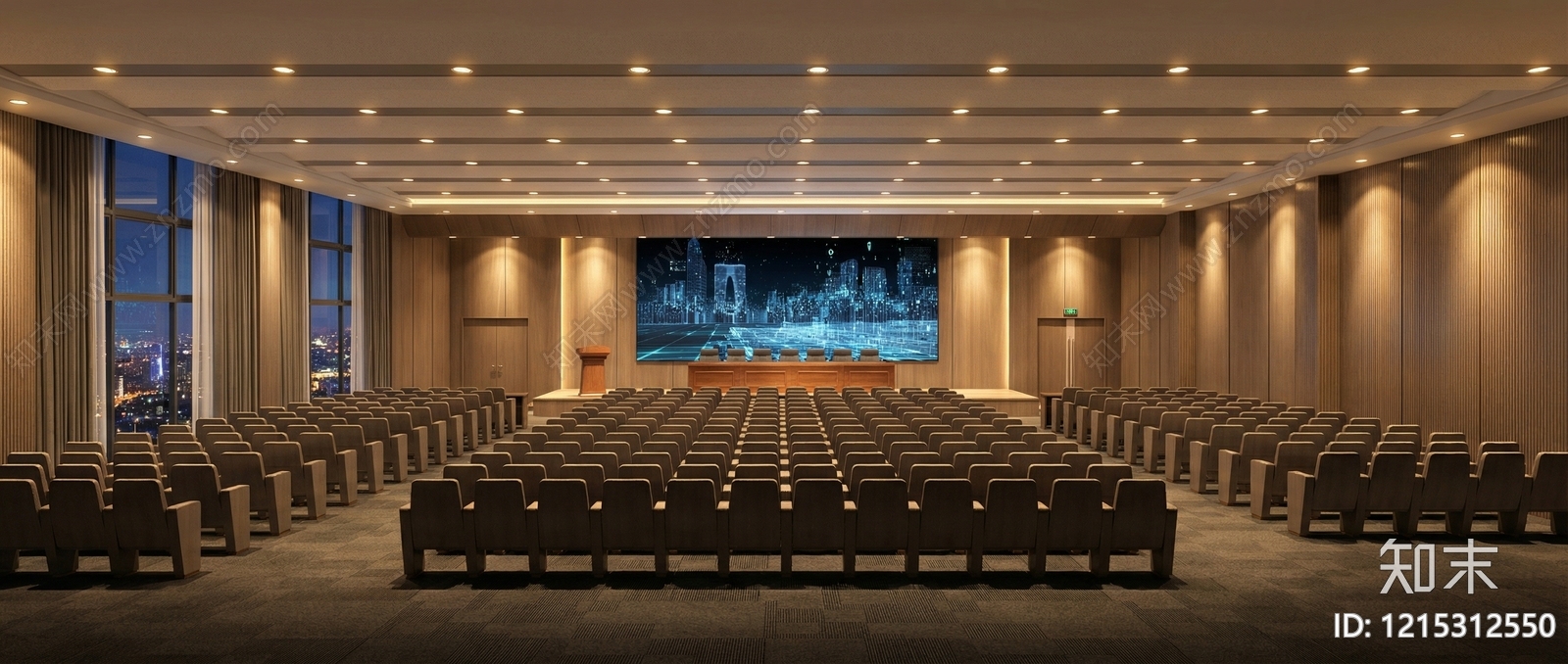 现代简约报告厅SU模型下载【ID:1215312550】