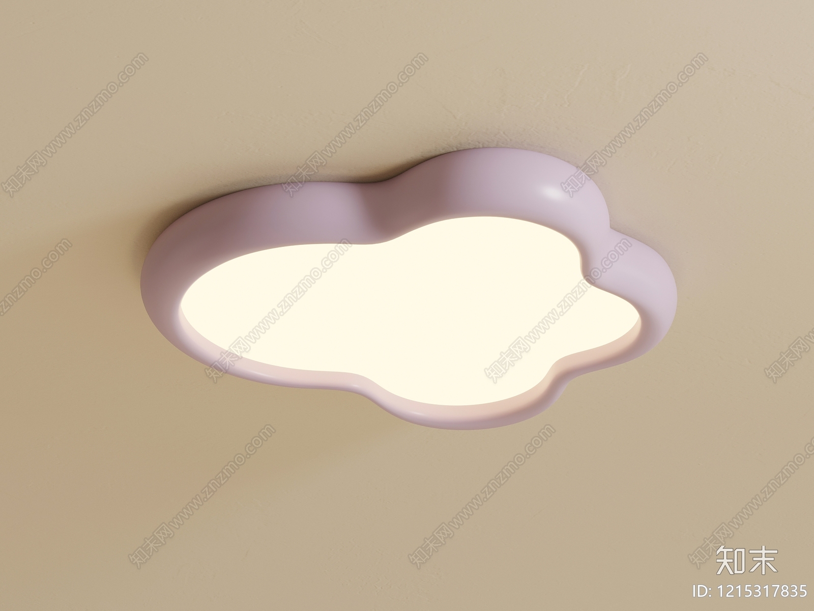 奶油风儿童房吸顶灯3D模型下载【ID:1215317835】