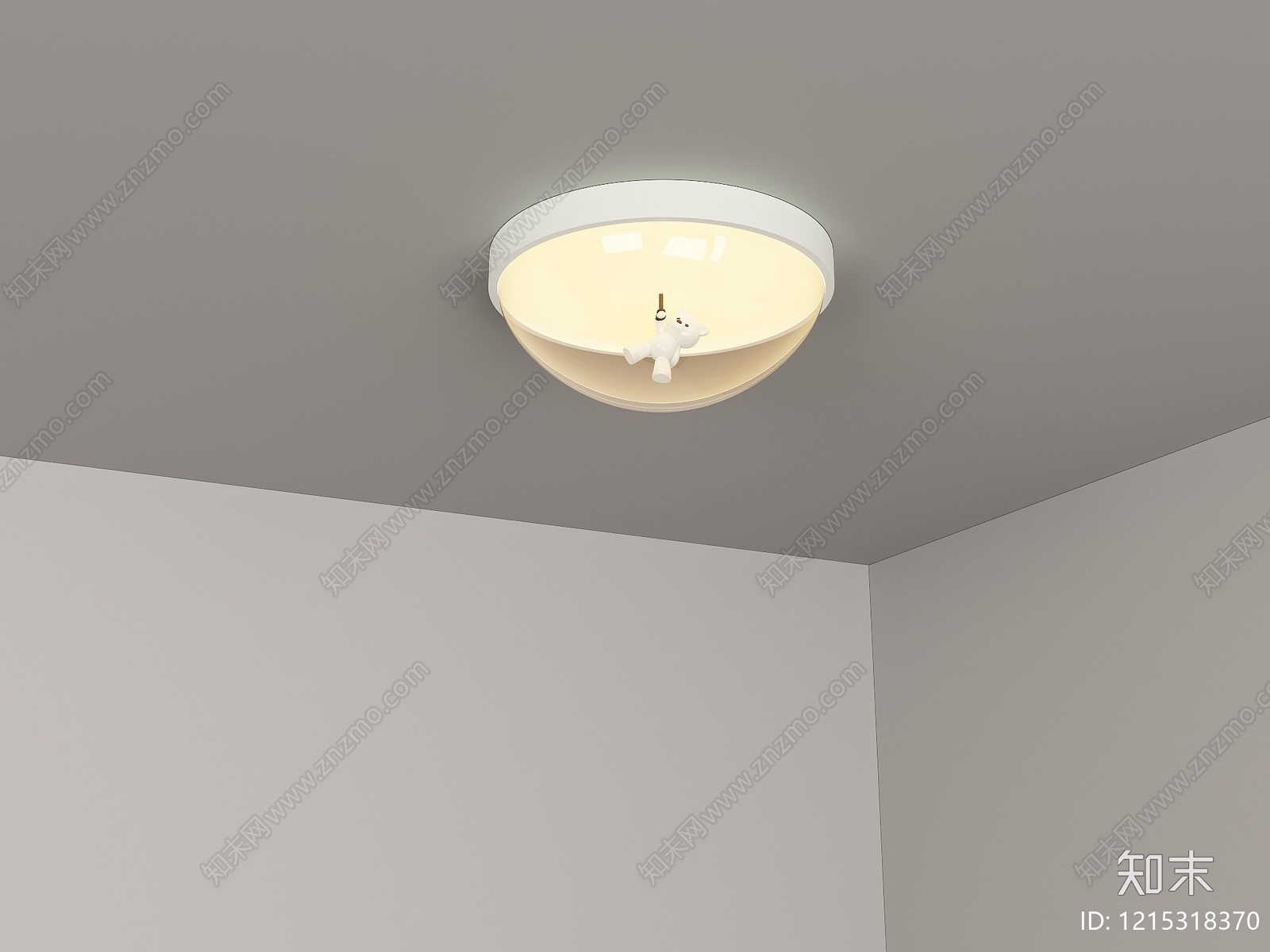 现代简约儿童房吸顶灯3D模型下载【ID:1215318370】