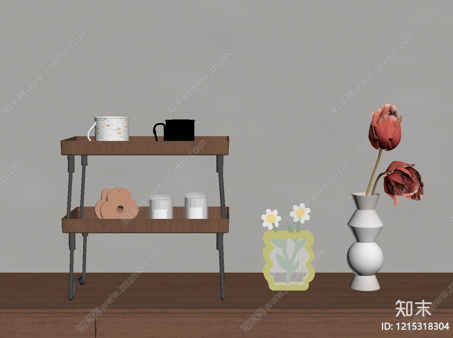 现代花瓶摆件组合SU模型下载【ID:1215318304】