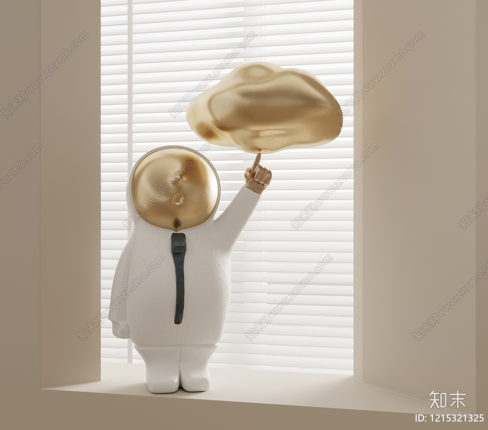 奶油风雕塑摆件3D模型下载【ID:1215321325】