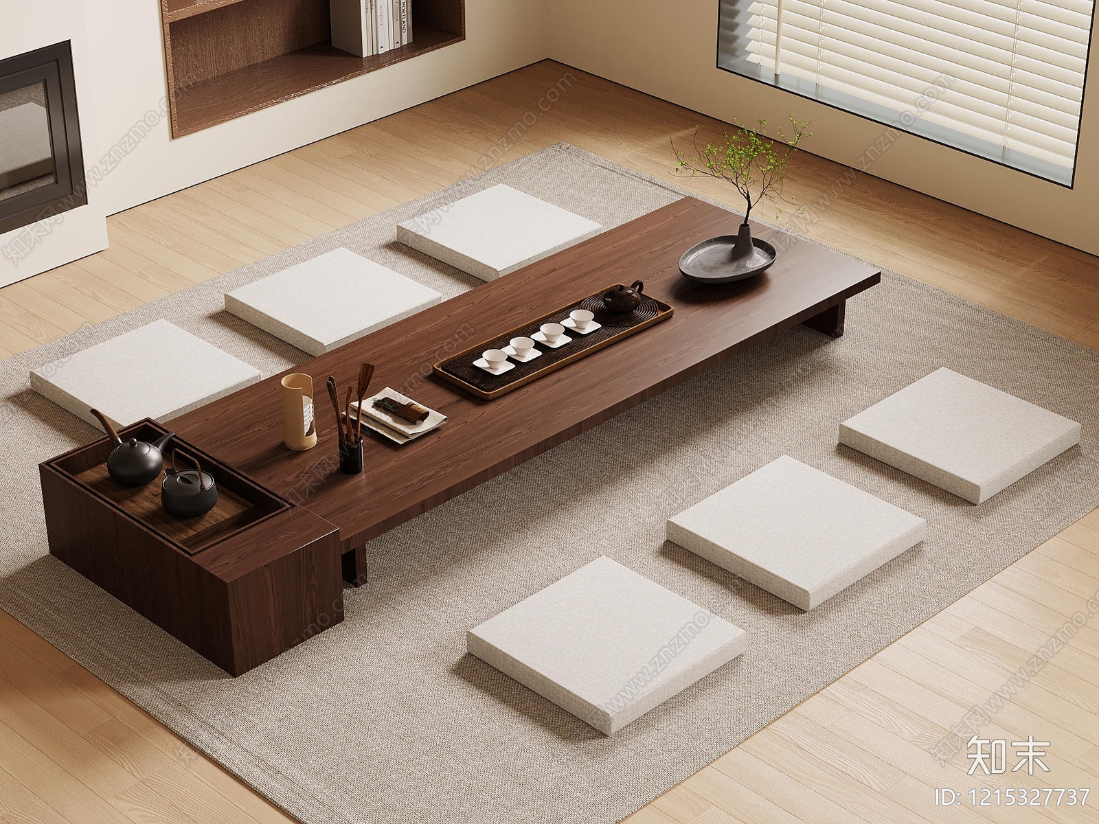 新中式茶桌椅3D模型下载【ID:1215327737】