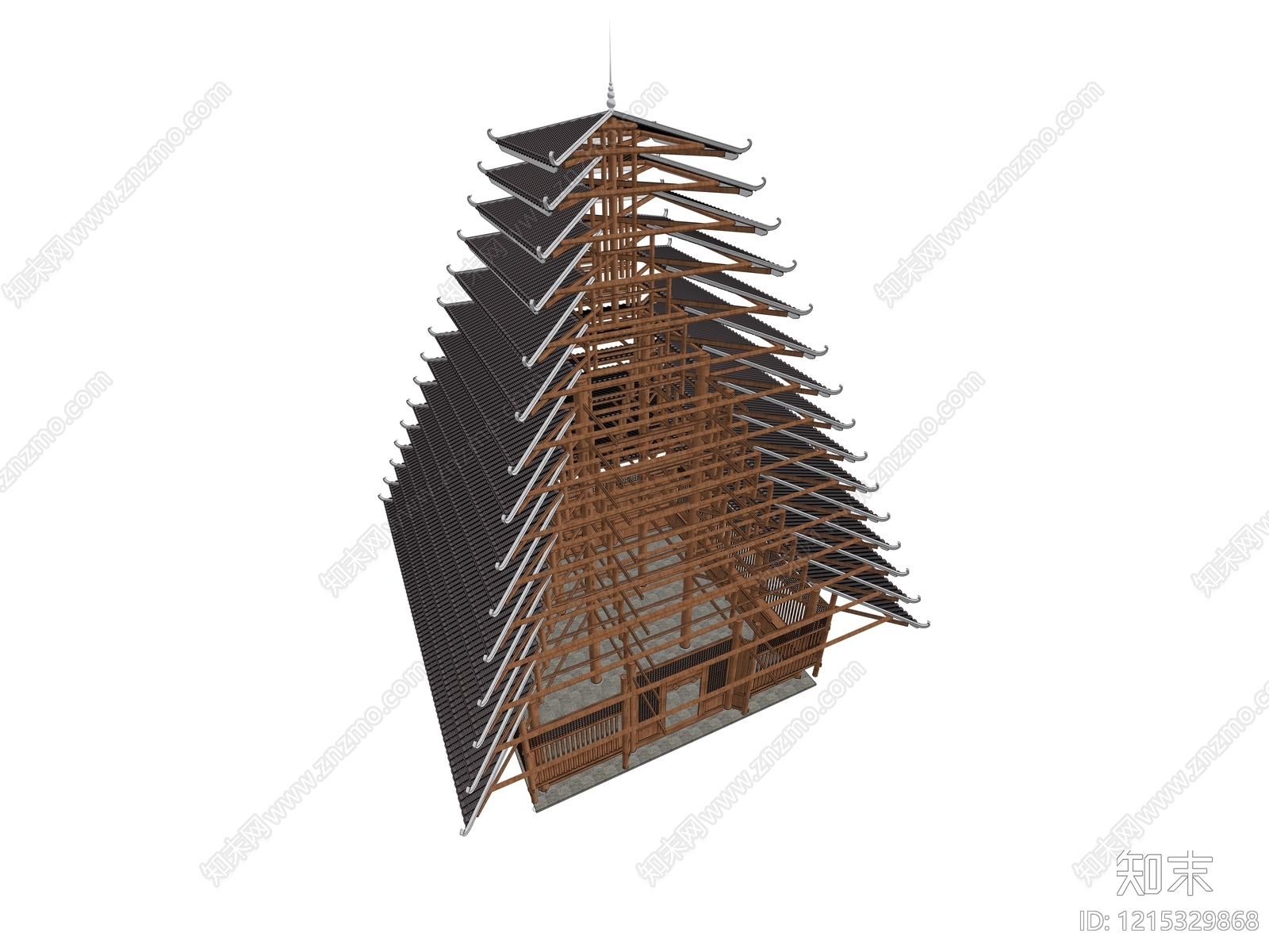 侗族传统建筑风格古建筑SU模型下载【ID:1215329868】