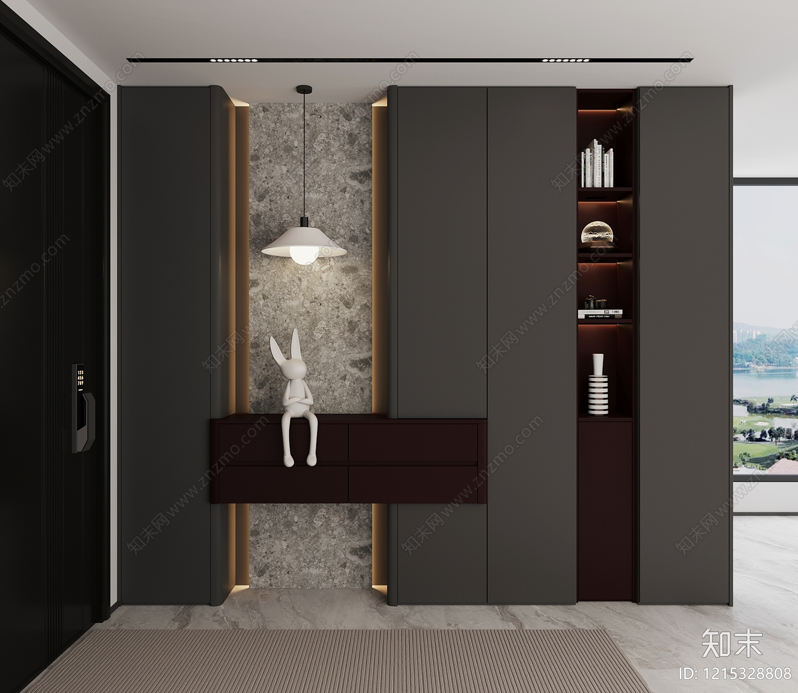 现代极简玄关3D模型下载【ID:1215328808】