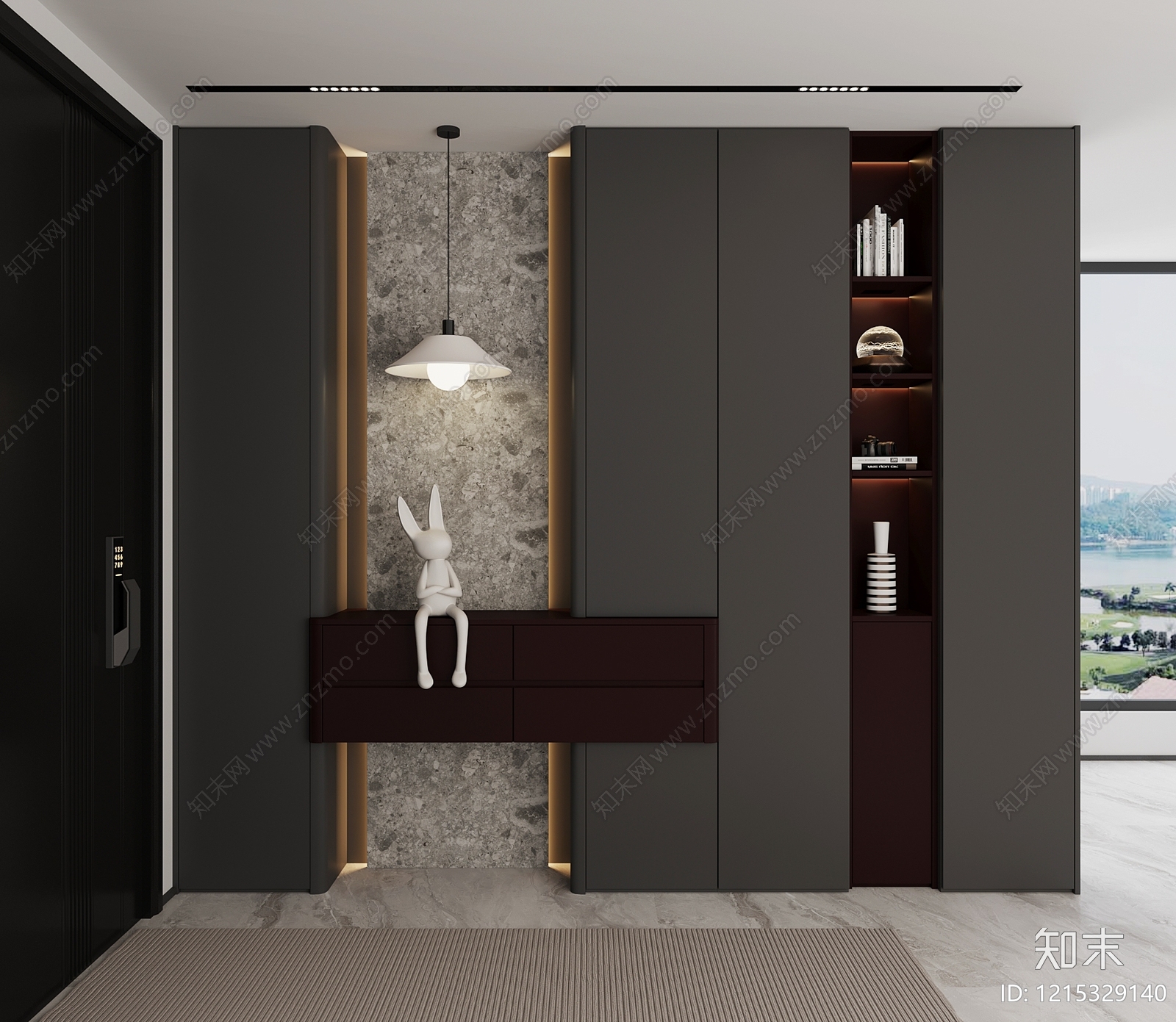 极简玄关柜SU模型下载【ID:1215329140】