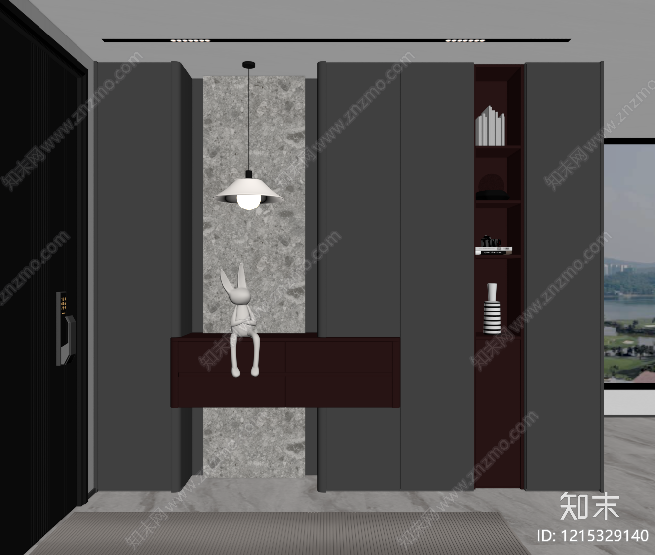 极简玄关柜SU模型下载【ID:1215329140】