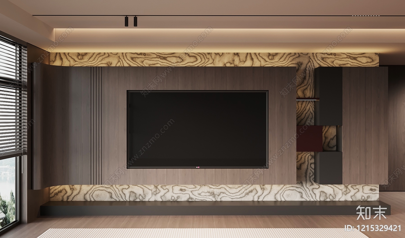 现代极简电视背景墙3D模型下载【ID:1215329421】