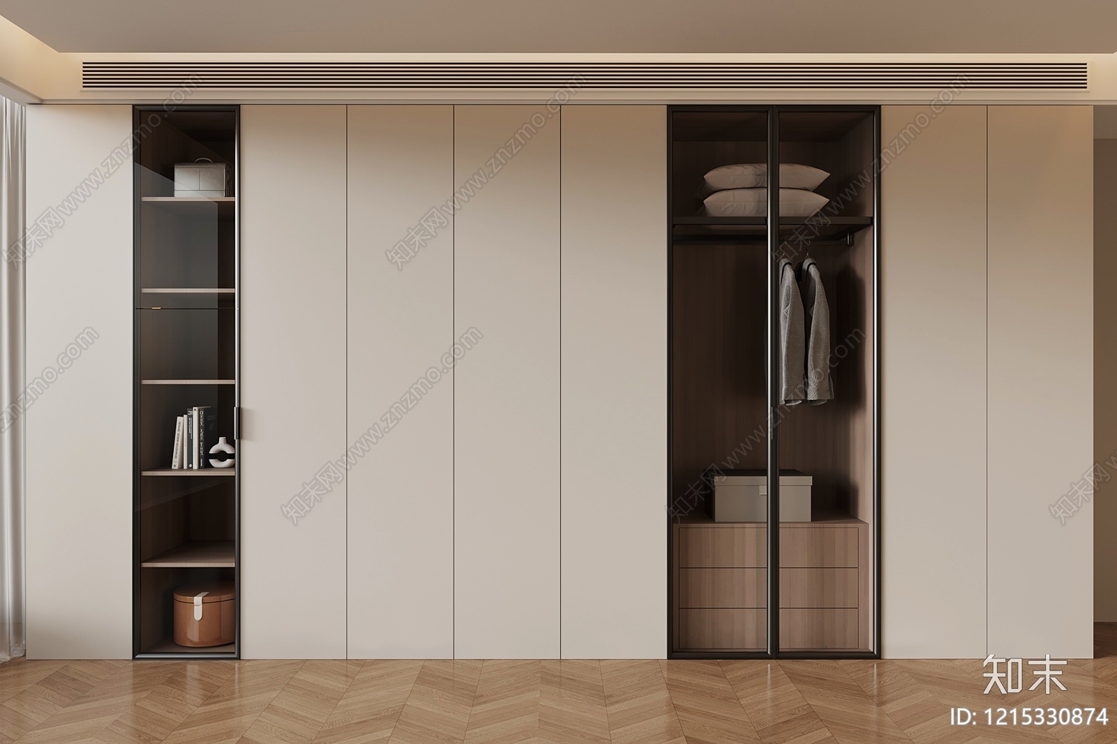 现代简约衣柜SU模型下载【ID:1215330874】