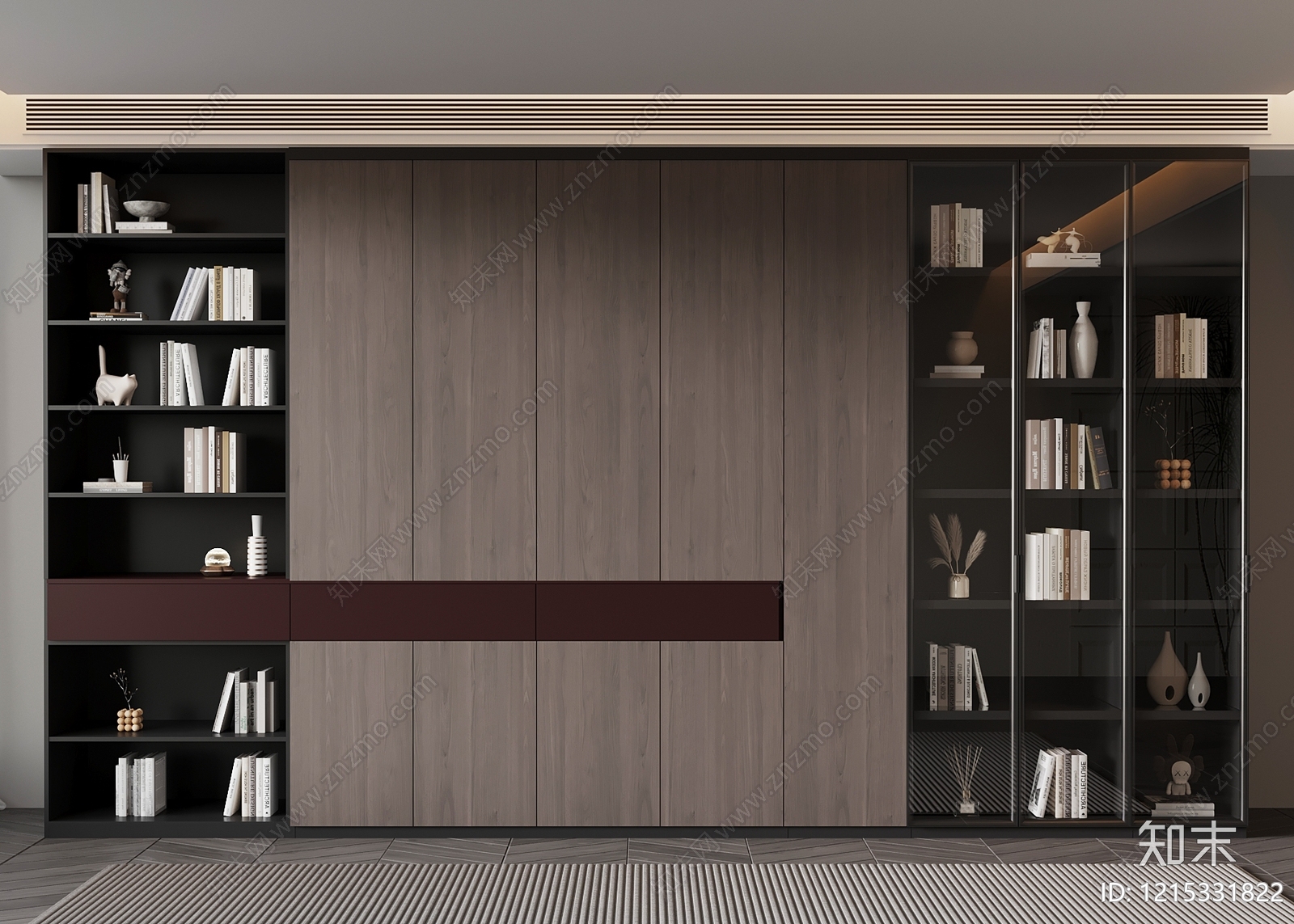 现代简约书房SU模型下载【ID:1215331822】