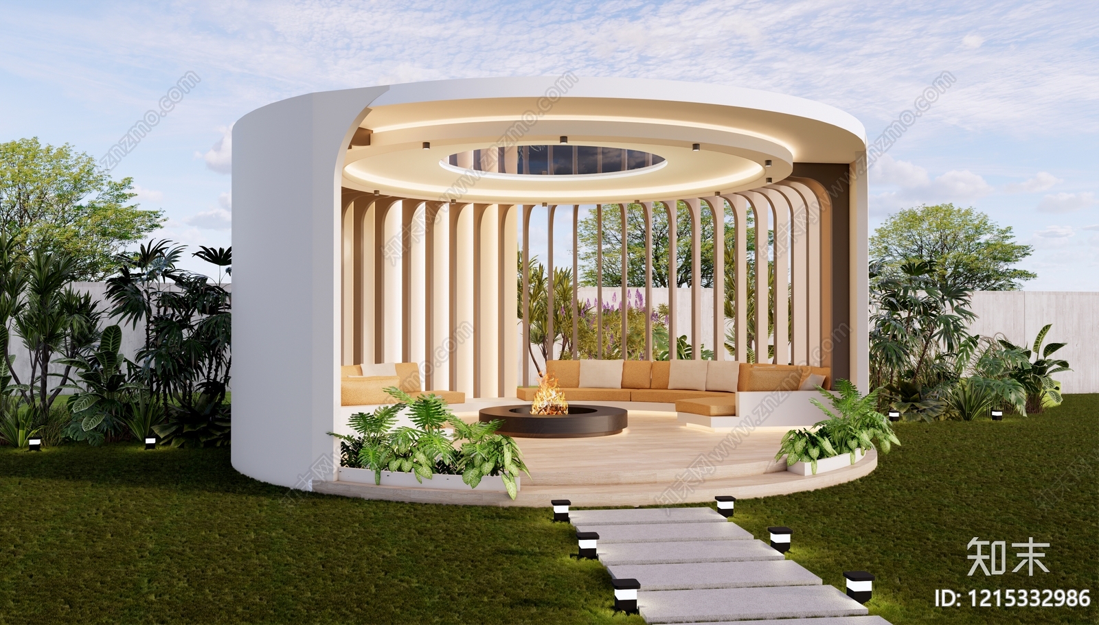 现代简约亭子SU模型下载【ID:1215332986】