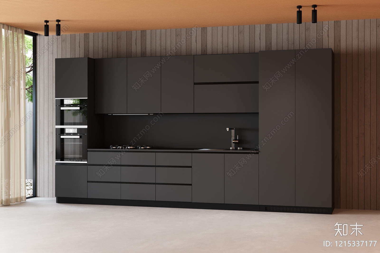 极简橱柜3D模型下载【ID:1215337177】