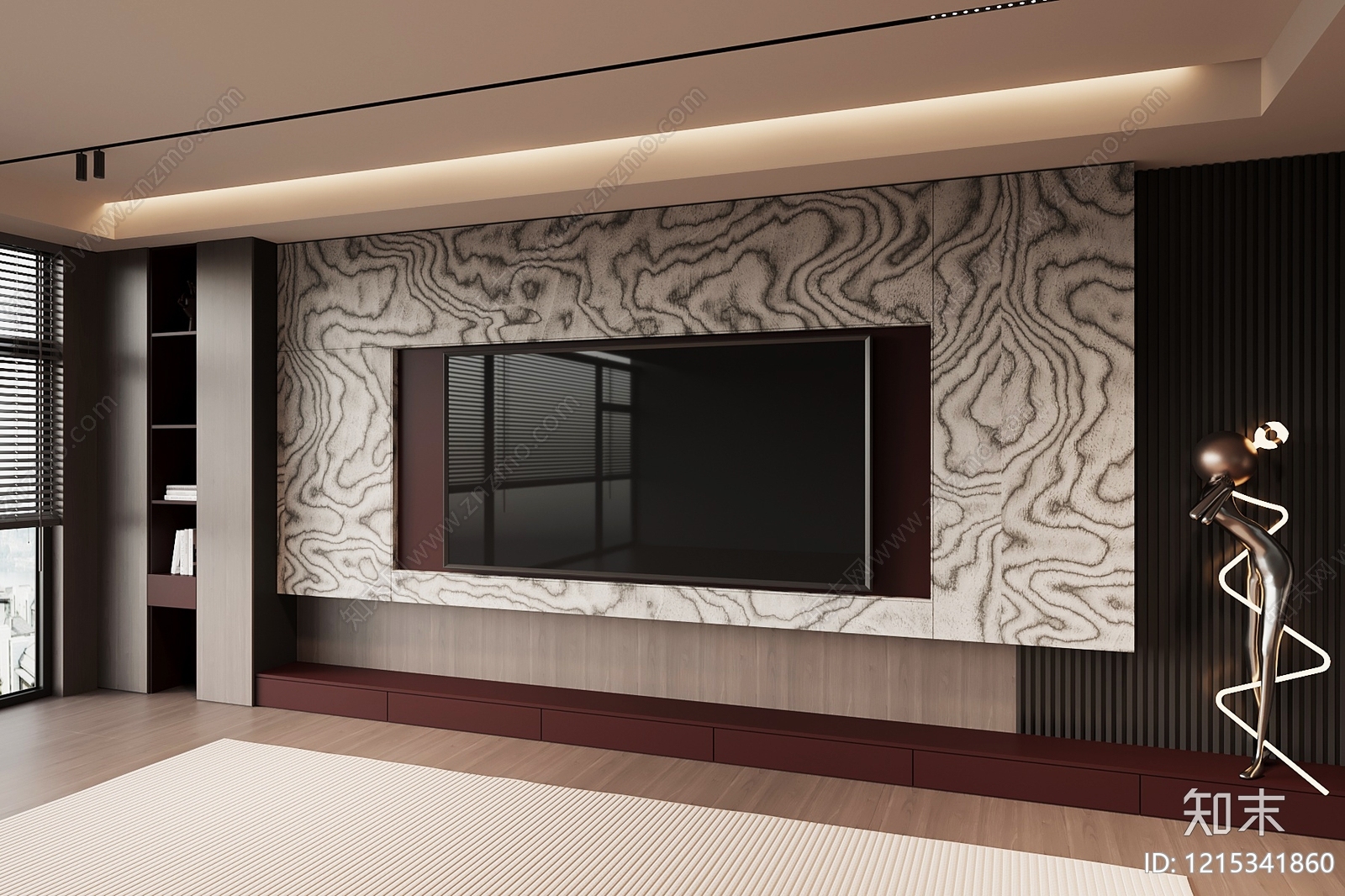 现代简约电视背景墙3D模型下载【ID:1215341860】