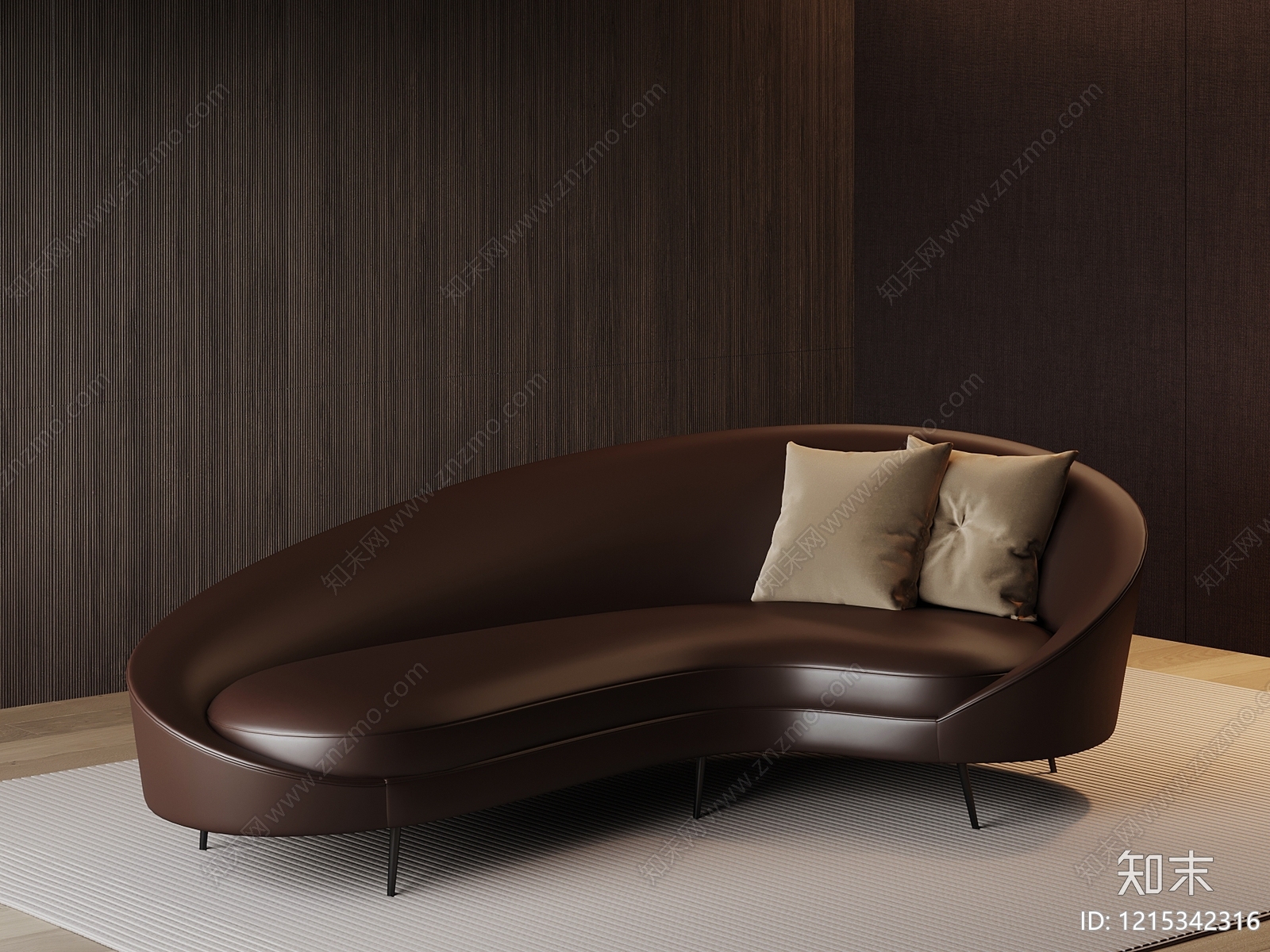 意式极简贵妃椅3D模型下载【ID:1215342316】