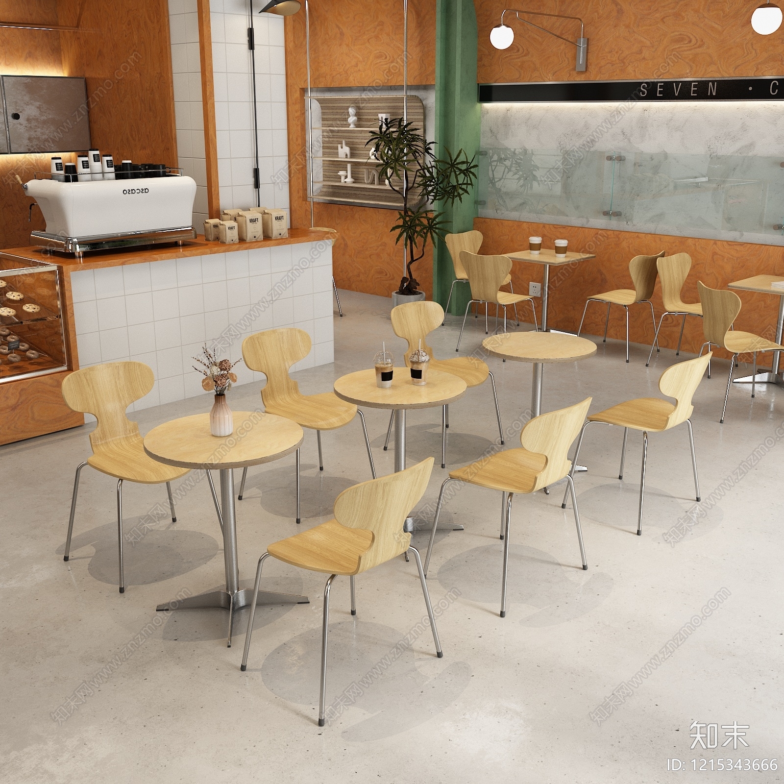 北欧咖啡厅3D模型下载【ID:1215343666】