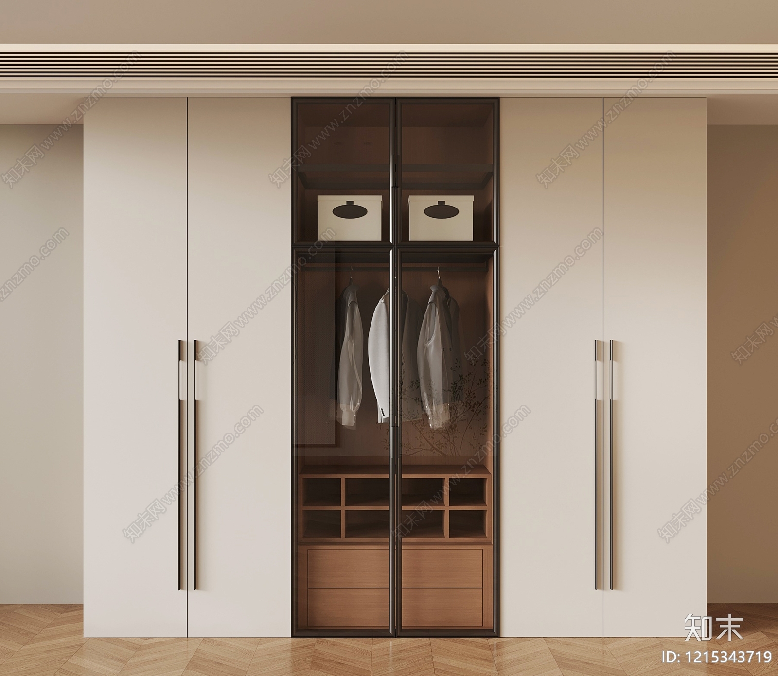 现代简约衣柜SU模型下载【ID:1215343719】