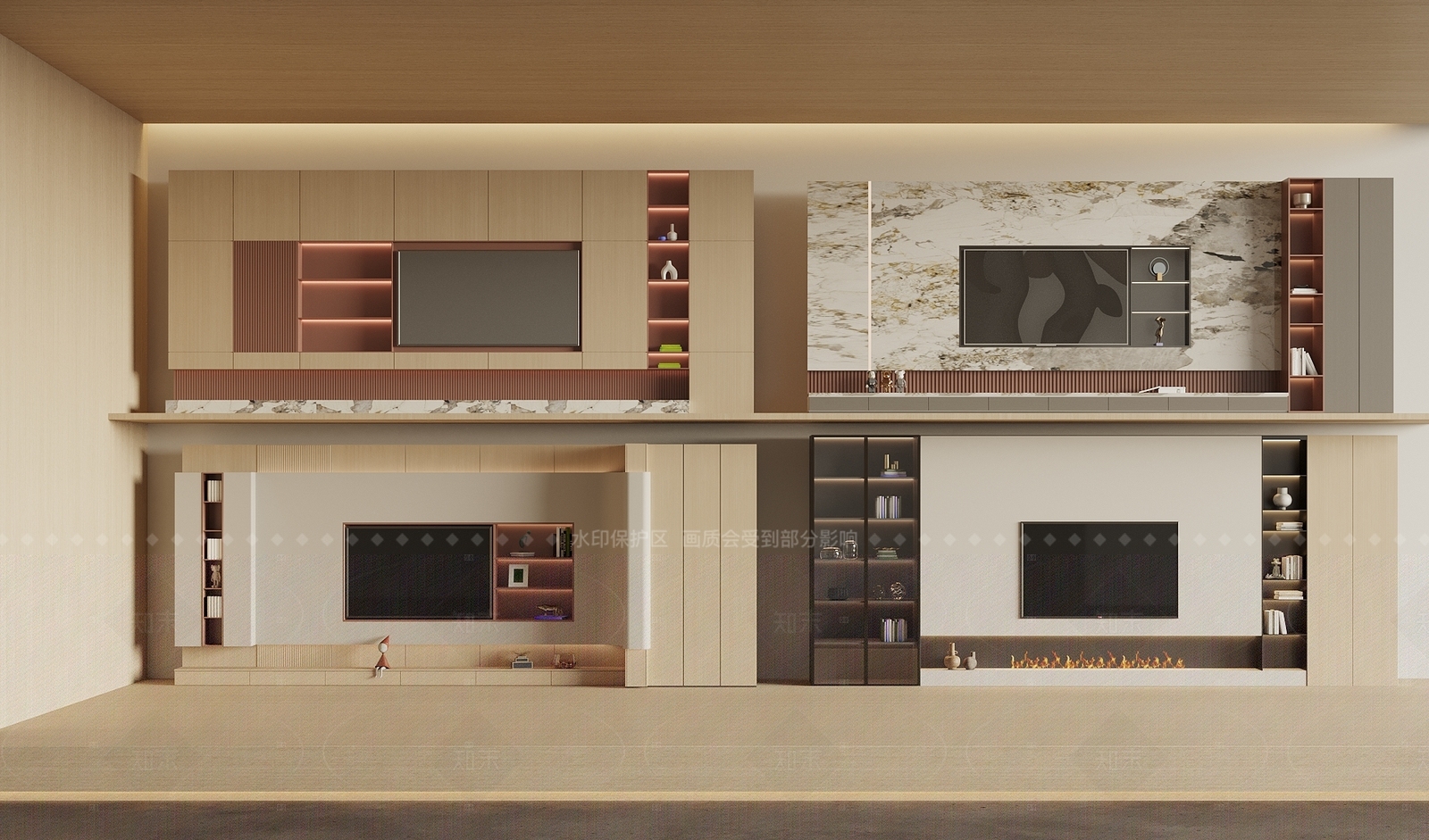 现代简约电视背景墙3D模型下载【ID:1215344798】