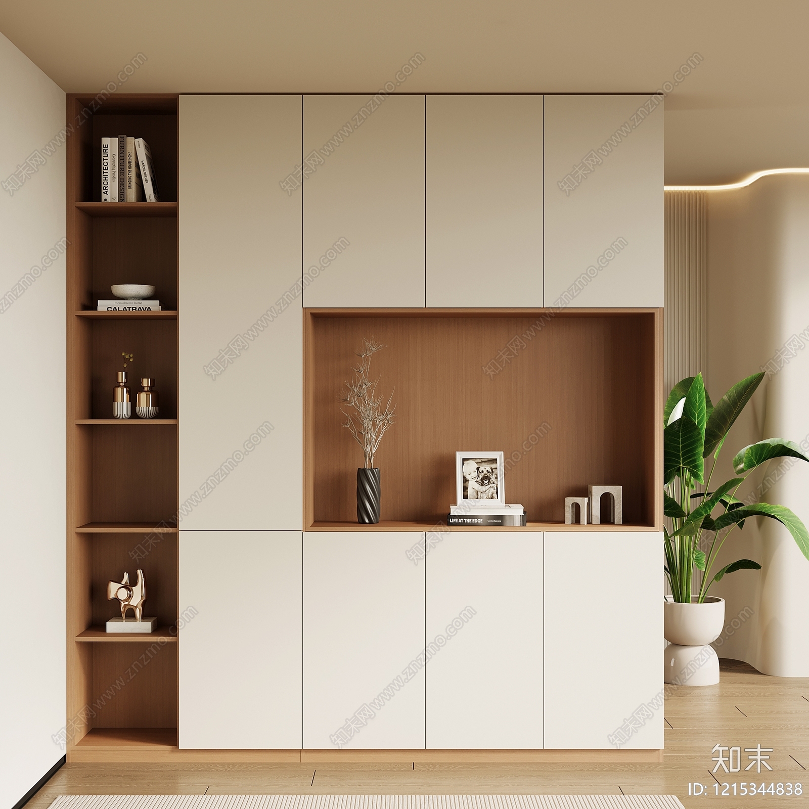 奶油风玄关3D模型下载【ID:1215344838】