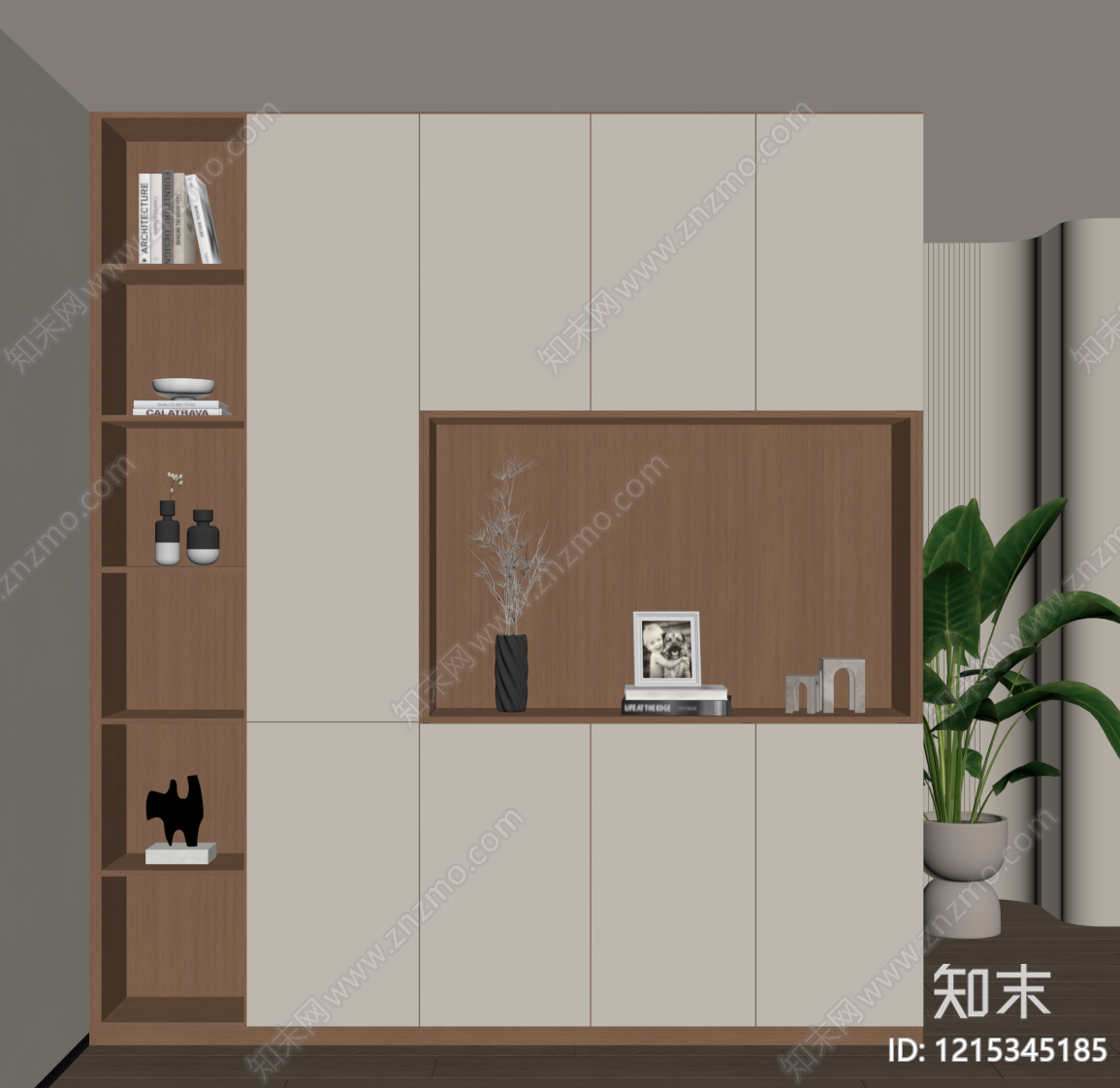 奶油风玄关柜SU模型下载【ID:1215345185】