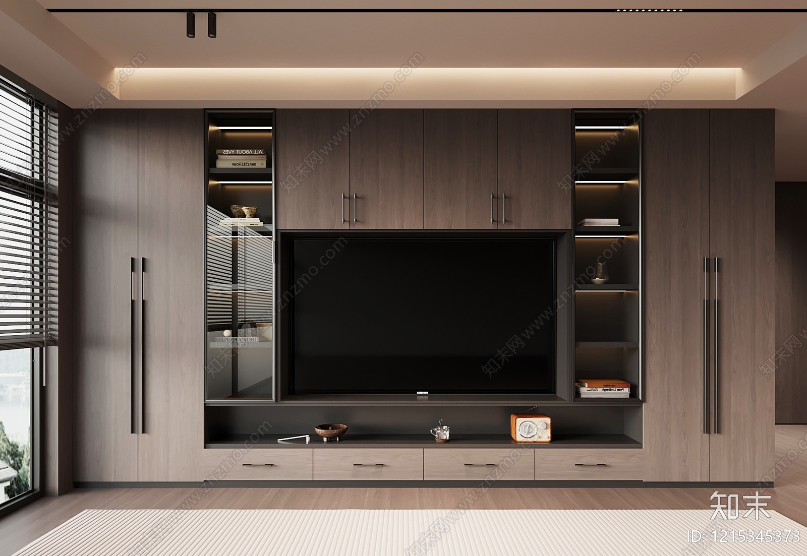 现代简约电视背景墙3D模型下载【ID:1215345373】