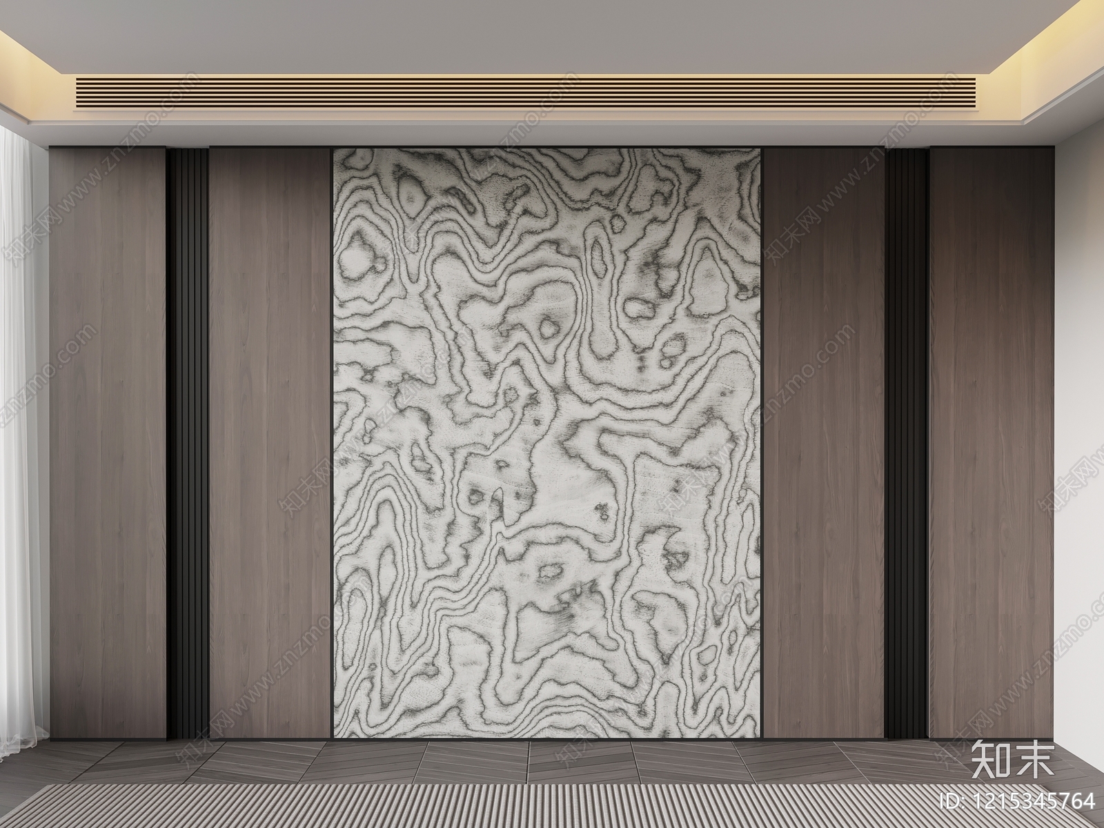 现代极简床头背景墙3D模型下载【ID:1215345764】