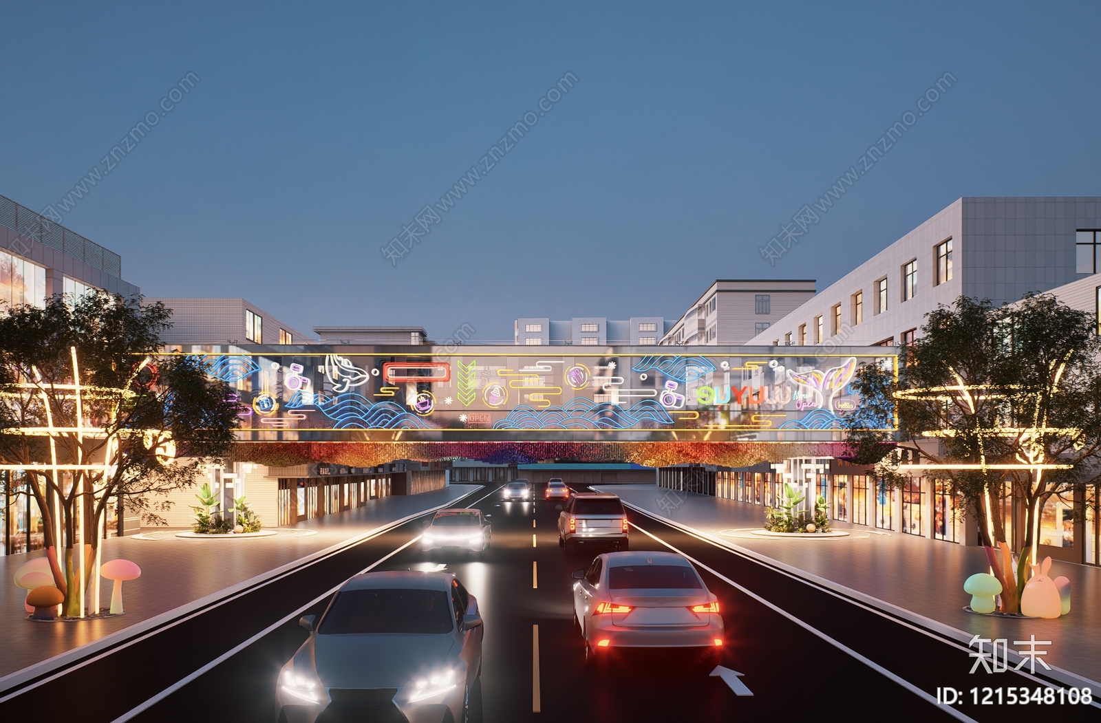 现代商业景观风商业街SU模型下载【ID:1215348108】