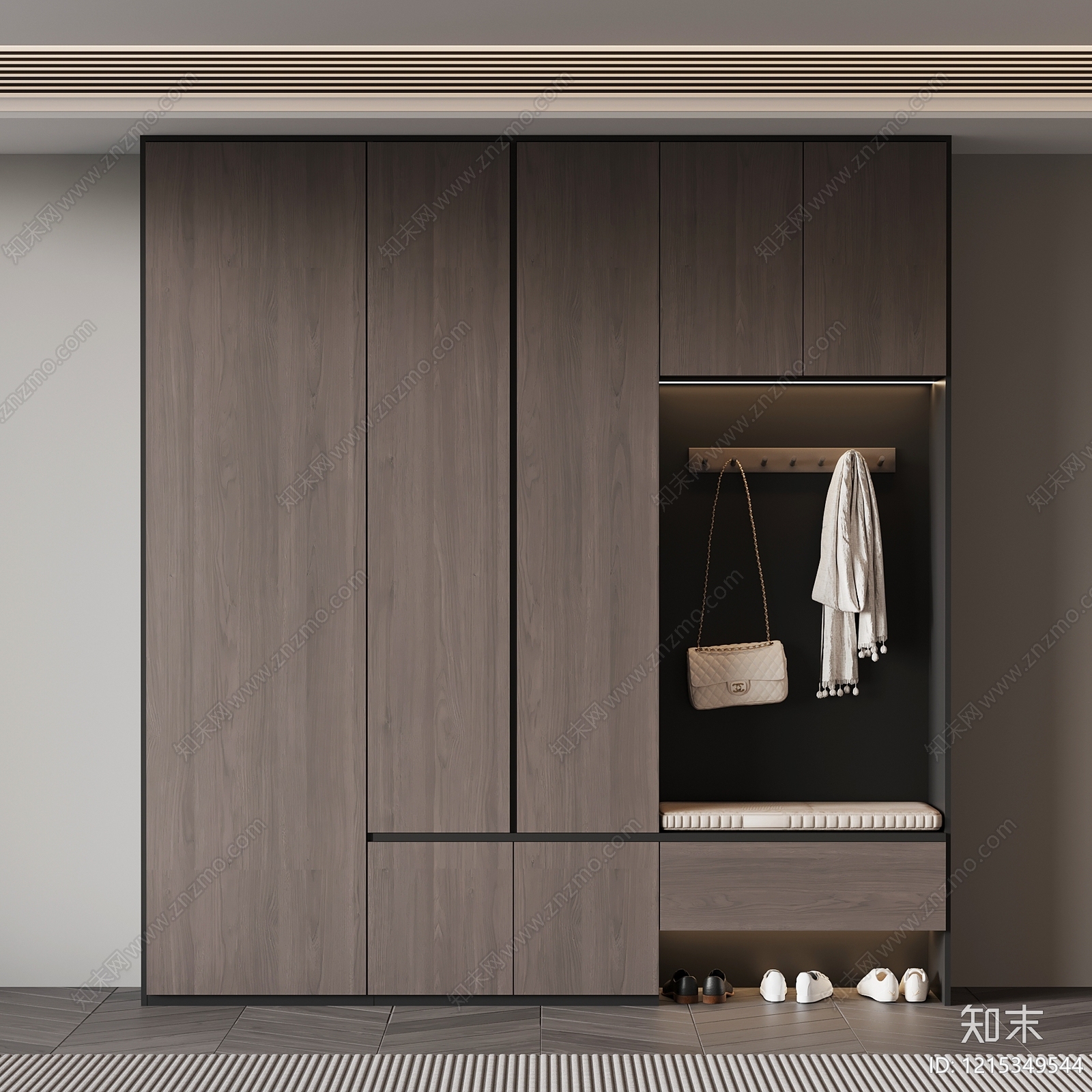 现代简约玄关柜SU模型下载【ID:1215349544】