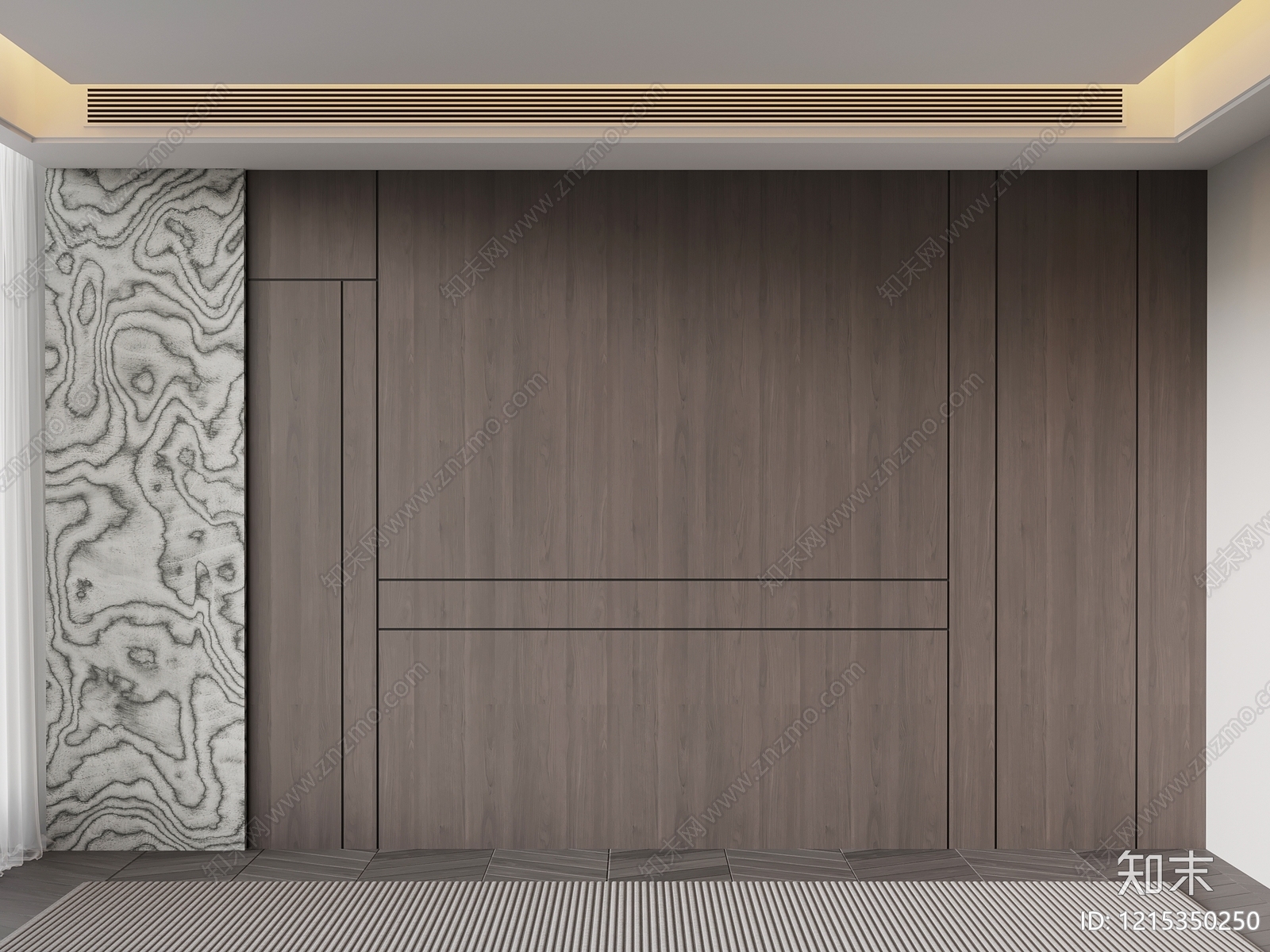 极简床头背景墙3D模型下载【ID:1215350250】