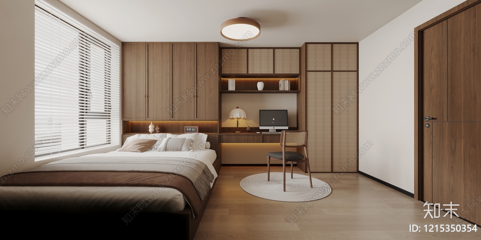 日式榻榻米卧室3D模型下载【ID:1215350354】