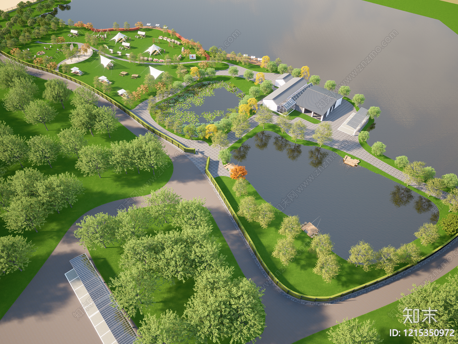 新中式景观房车营地SU模型下载【ID:1215350972】