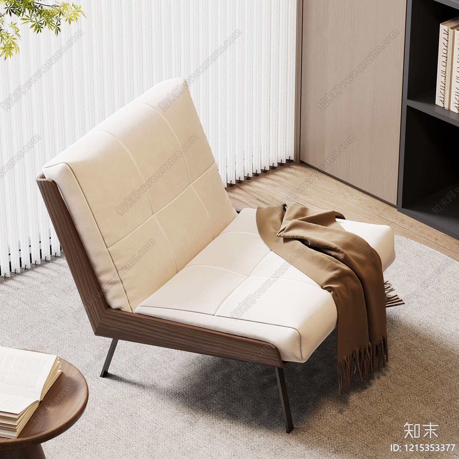 现代简约单人沙发3D模型下载【ID:1215353377】