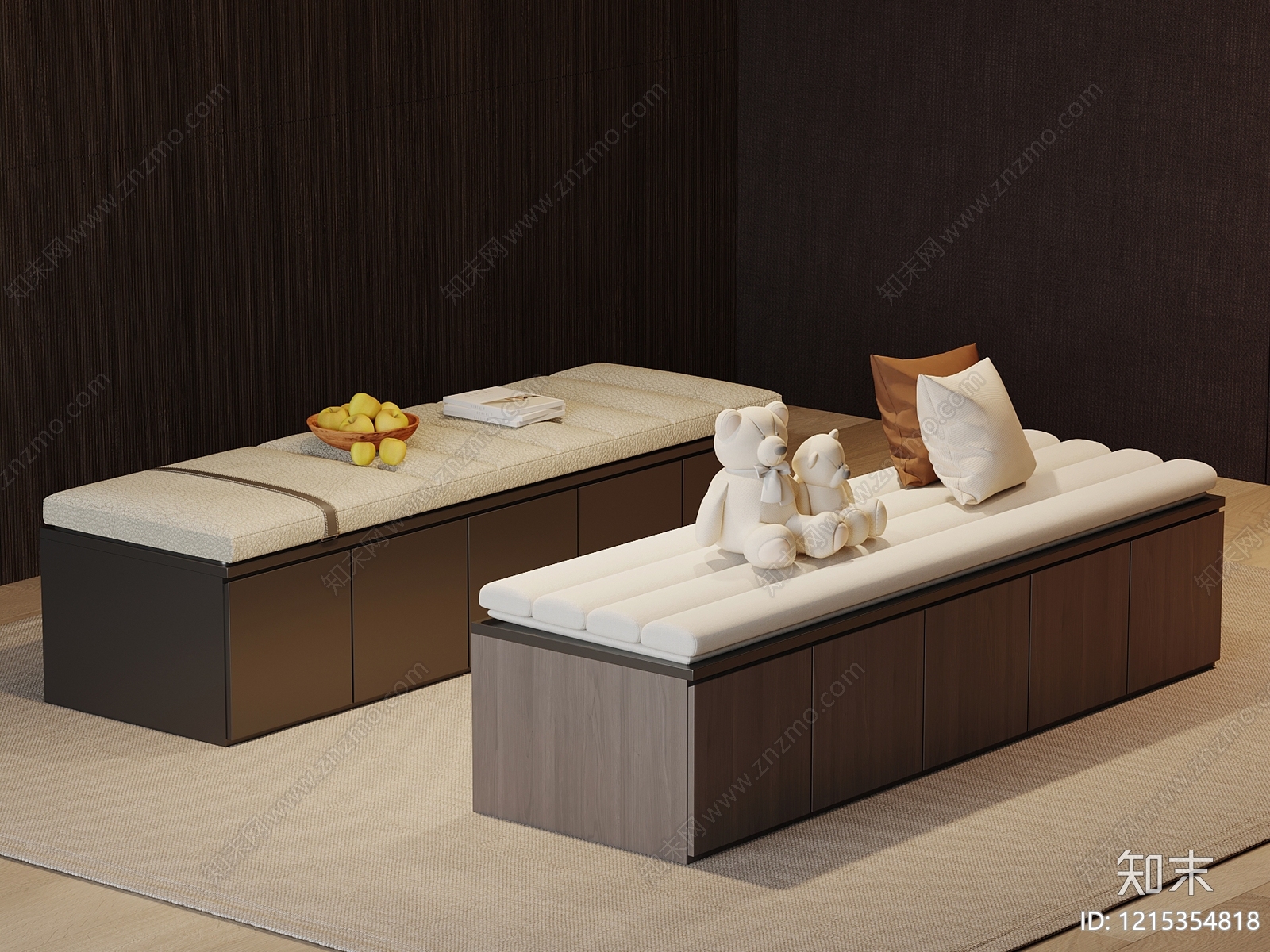 现代简约床尾凳3D模型下载【ID:1215354818】