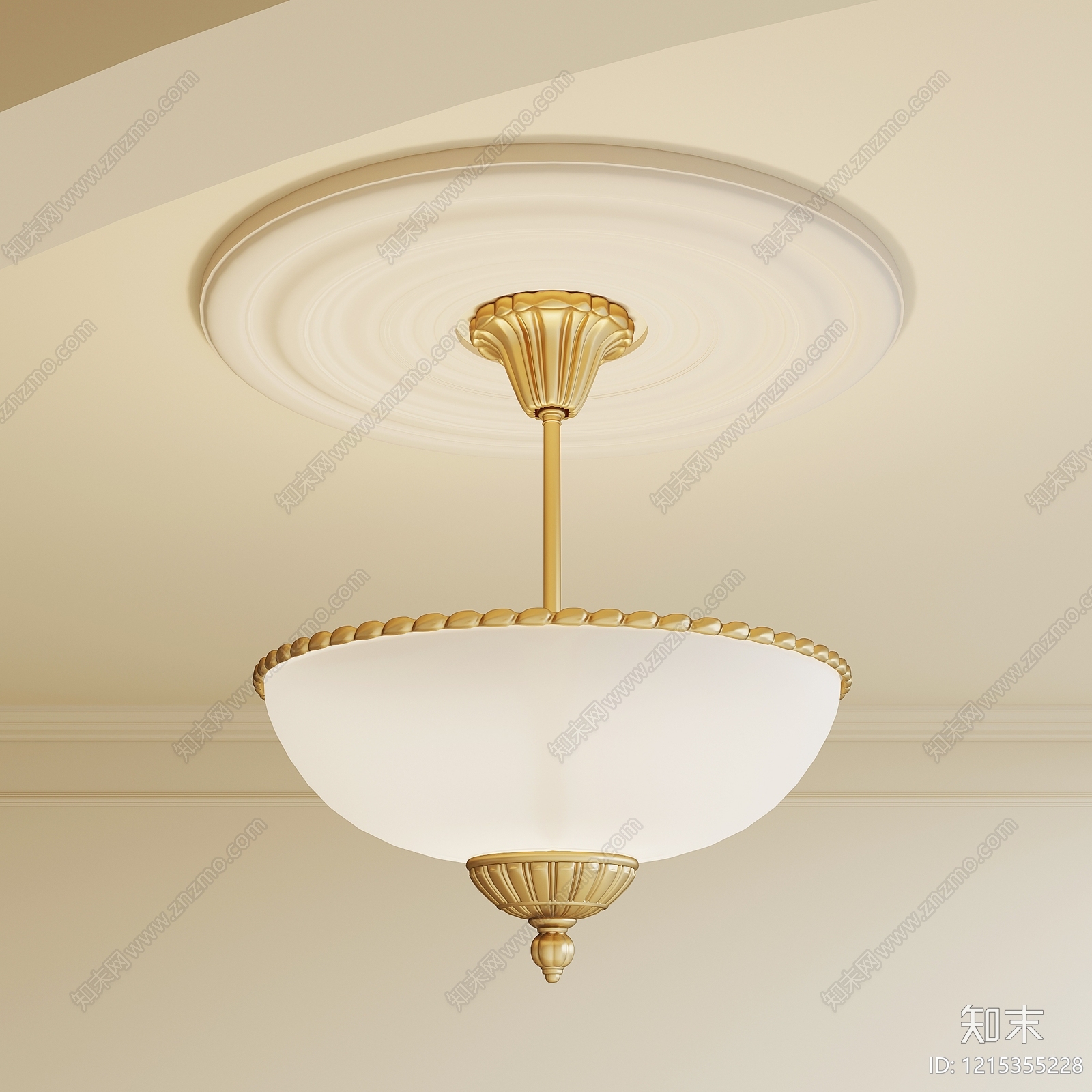 奶油风小吊灯3D模型下载【ID:1215355228】