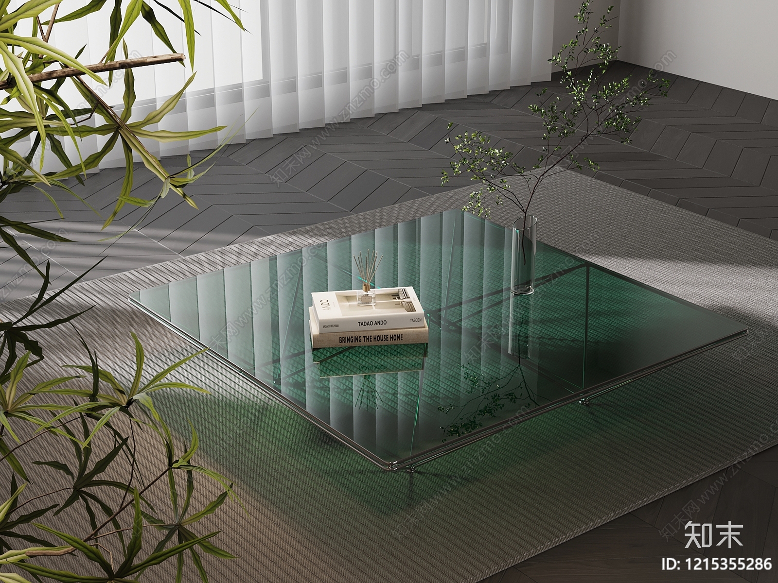 极简茶几SU模型下载【ID:1215355286】
