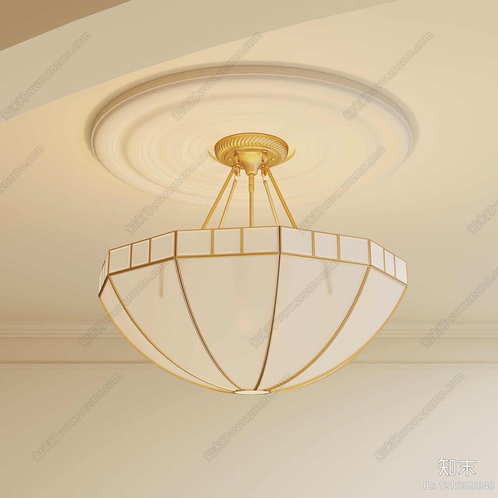 奶油风小吊灯3D模型下载【ID:1215355640】