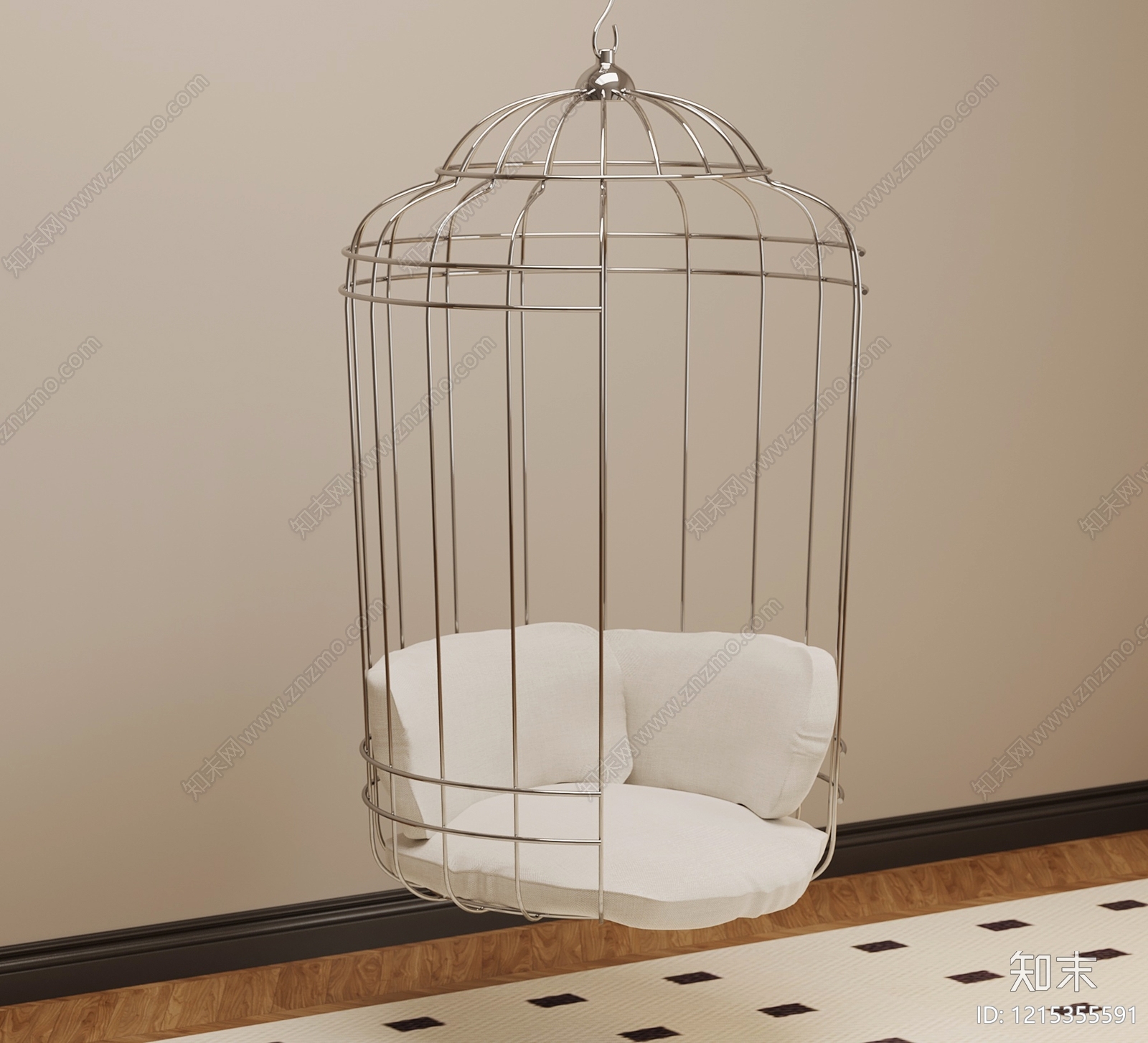奶油风吊椅3D模型下载【ID:1215355591】