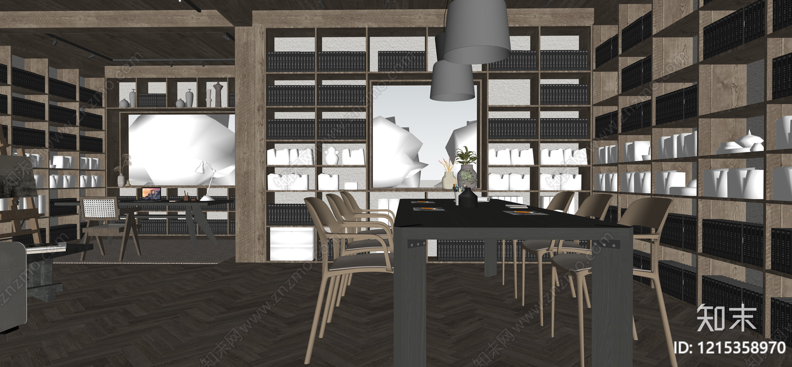 现代书店SU模型下载【ID:1215358970】