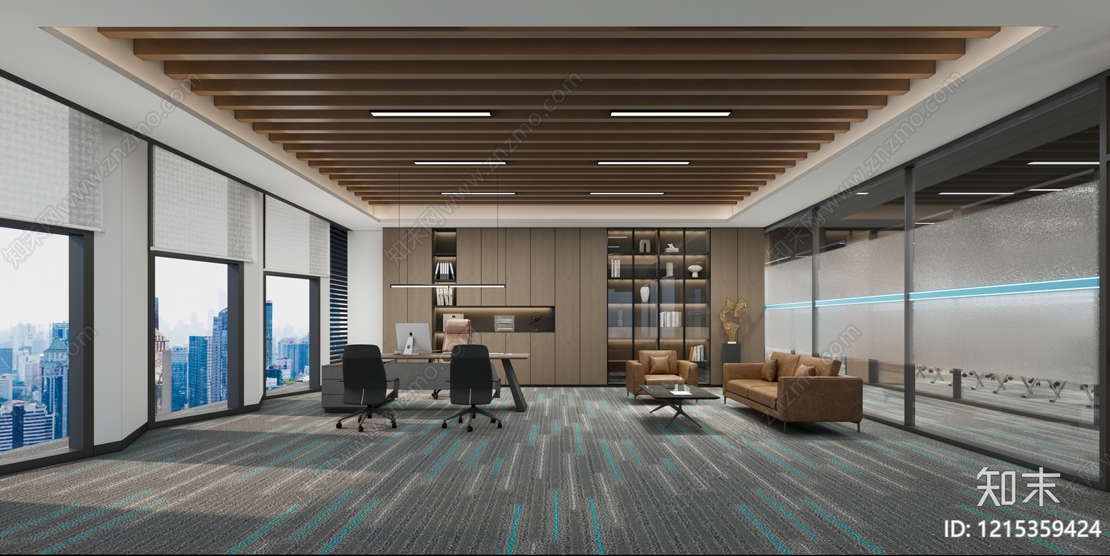 现代简约经理办公室SU模型下载【ID:1215359424】