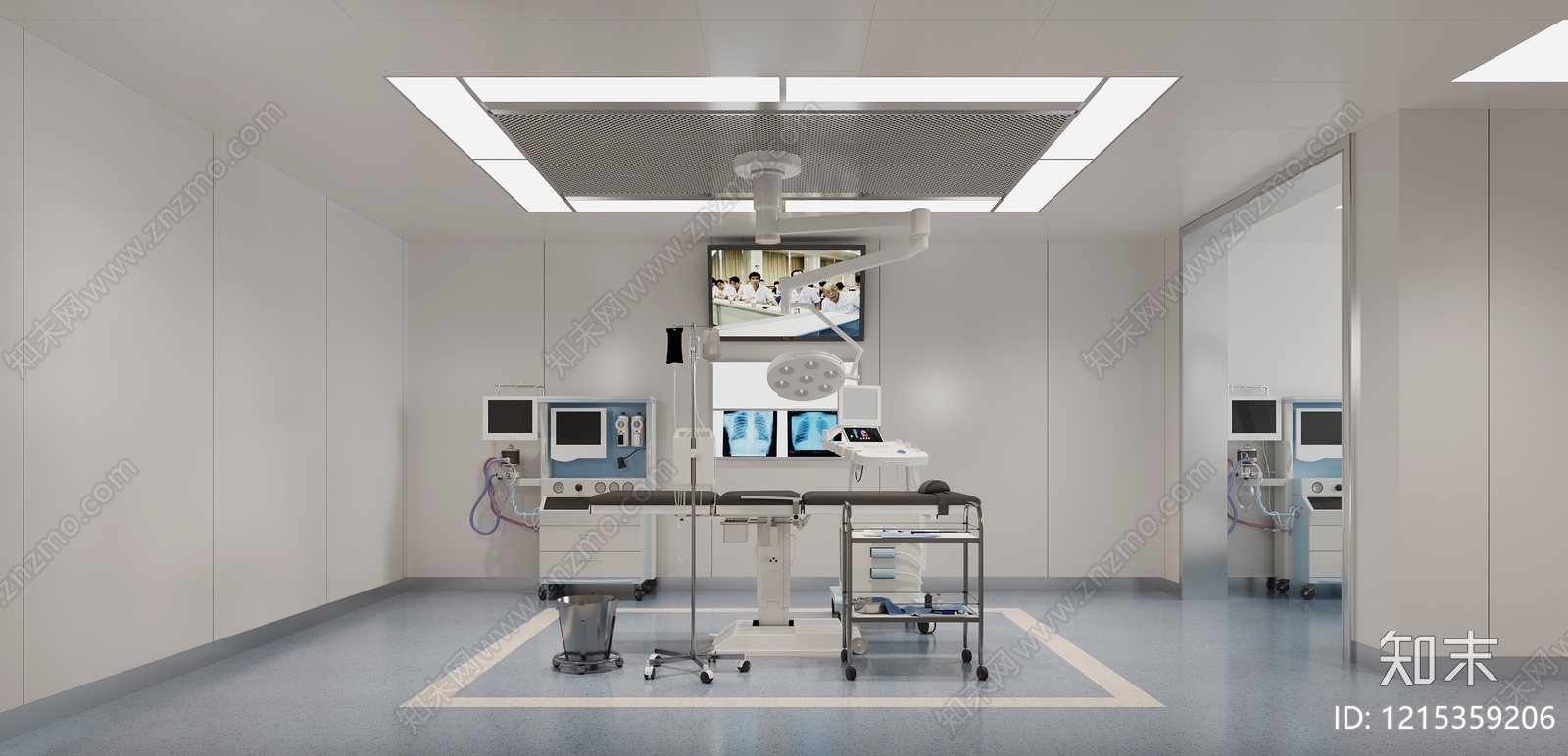 现代医疗极简风医院3D模型下载【ID:1215359206】