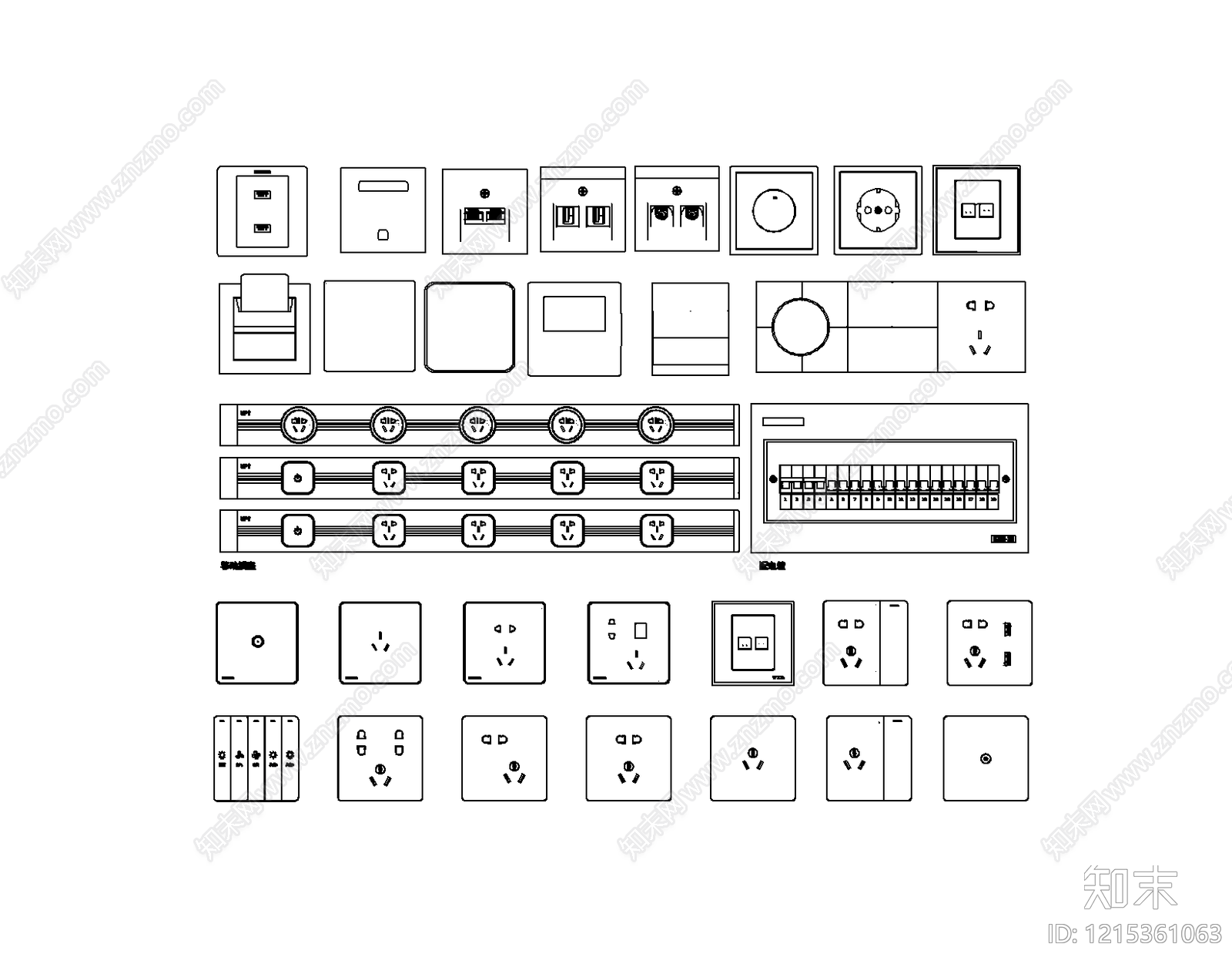 现代简约标识图库施工图下载【ID:1215361063】