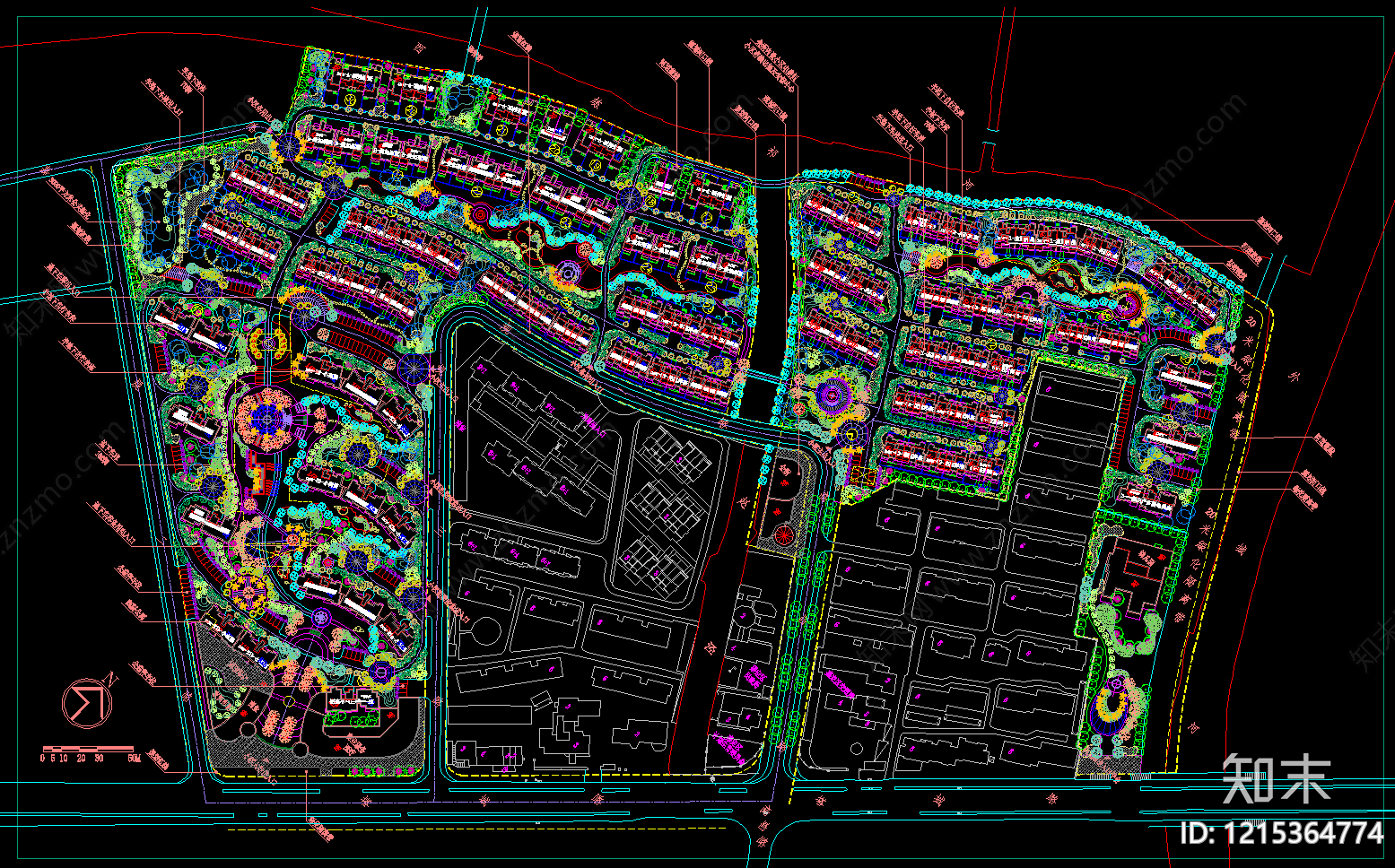 居住区规划施工图下载【ID:1215364774】